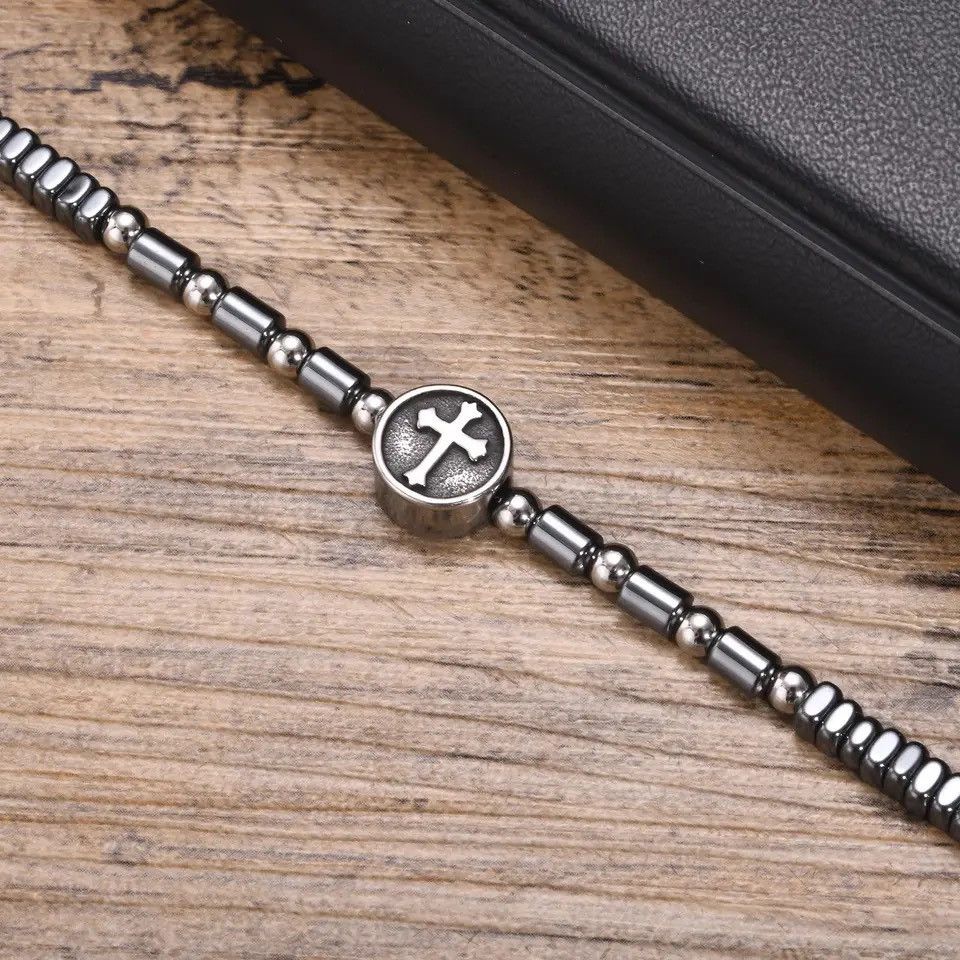 Jewelry × Vintage Hematite Energy Balance Wristband Adjustable Bracelet Size ONE SIZE - 4 Thumbnail