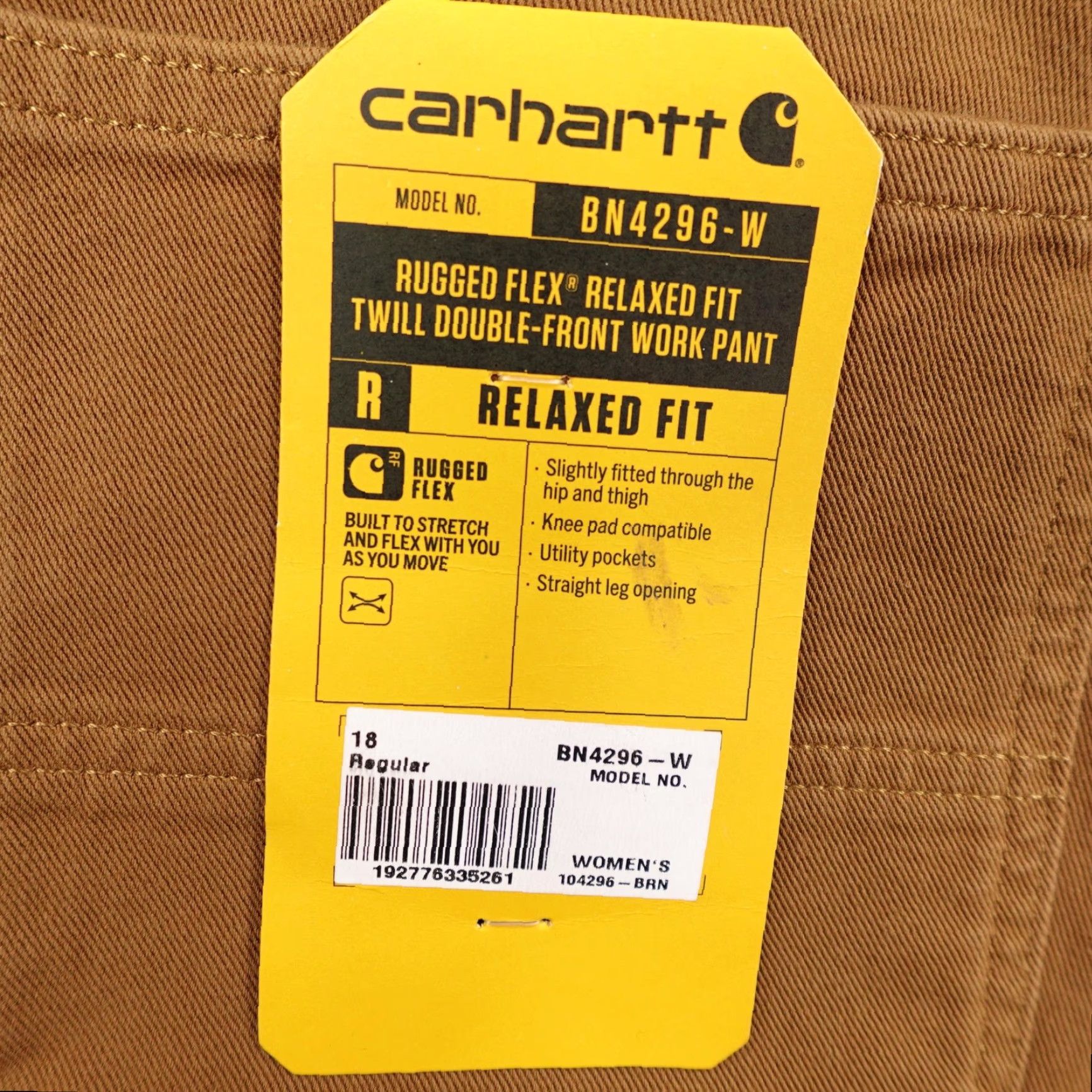 Carhartt Carhartt Pants Womens 18 Brown Rugged Flex Relaxed Fit Twill Double Front Knee Workwear Size 40" / US 18 - 7 Thumbnail