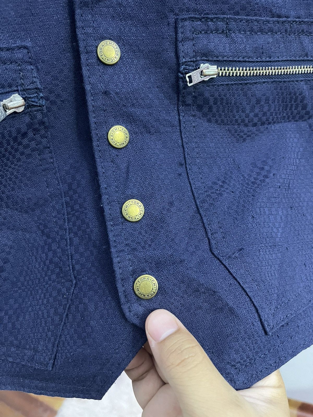 Japanese Brand Toraichi Japan Checkered Work Vest Utility Navy Size US M / EU 48-50 / 2 - 5 Thumbnail