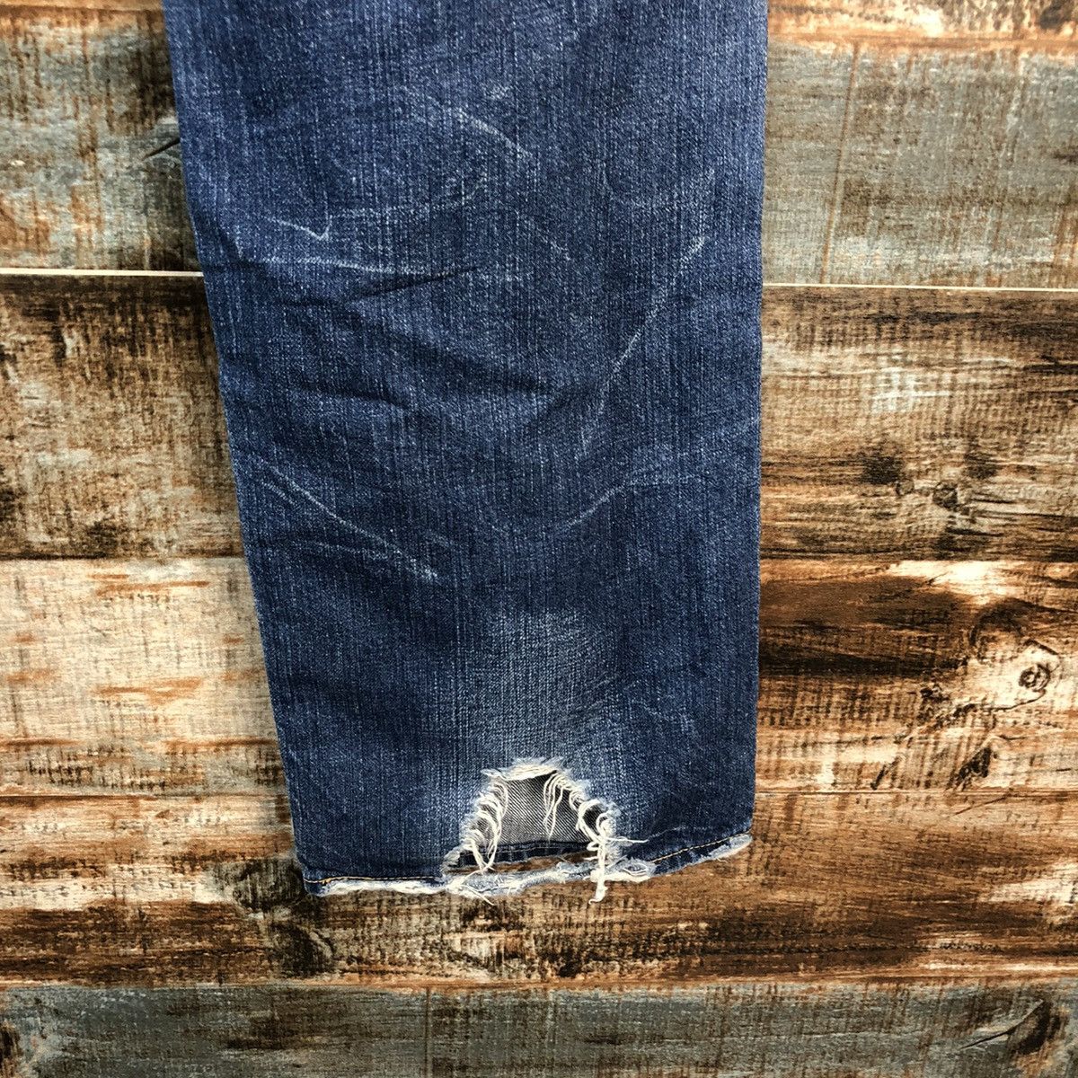 Levi's DL Levis 501 Blue ripped Distressed Denim Pants #C144 Size US 32 / EU 48 - 22 Thumbnail