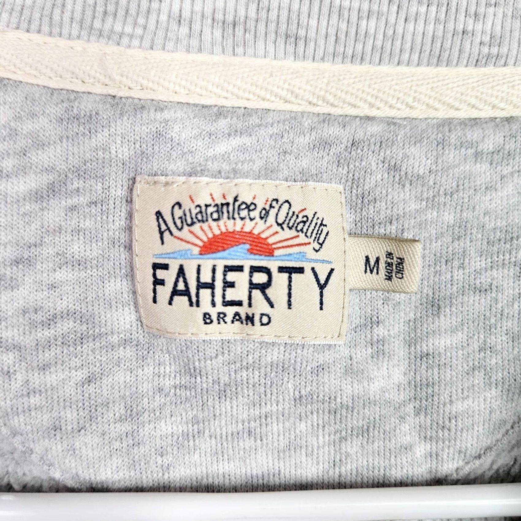 Faherty Faherty Men Long Sleeve Quarter Zipper Polo Pullover Sweatshirt M Gray Cotton Blend Zip Shirt Mens Size US M / EU 48-50 / 2 - 5 Thumbnail