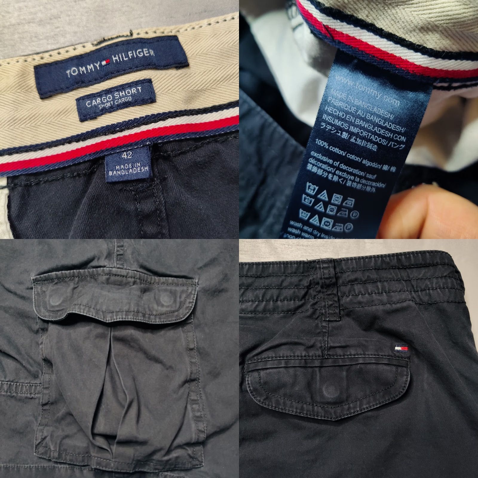 Tommy Hilfiger TOMMY HILFIGER Cargo Shorts Black Cotton 10" Heavyweight Men 42 Size US 42 / EU 58 - 8 Thumbnail