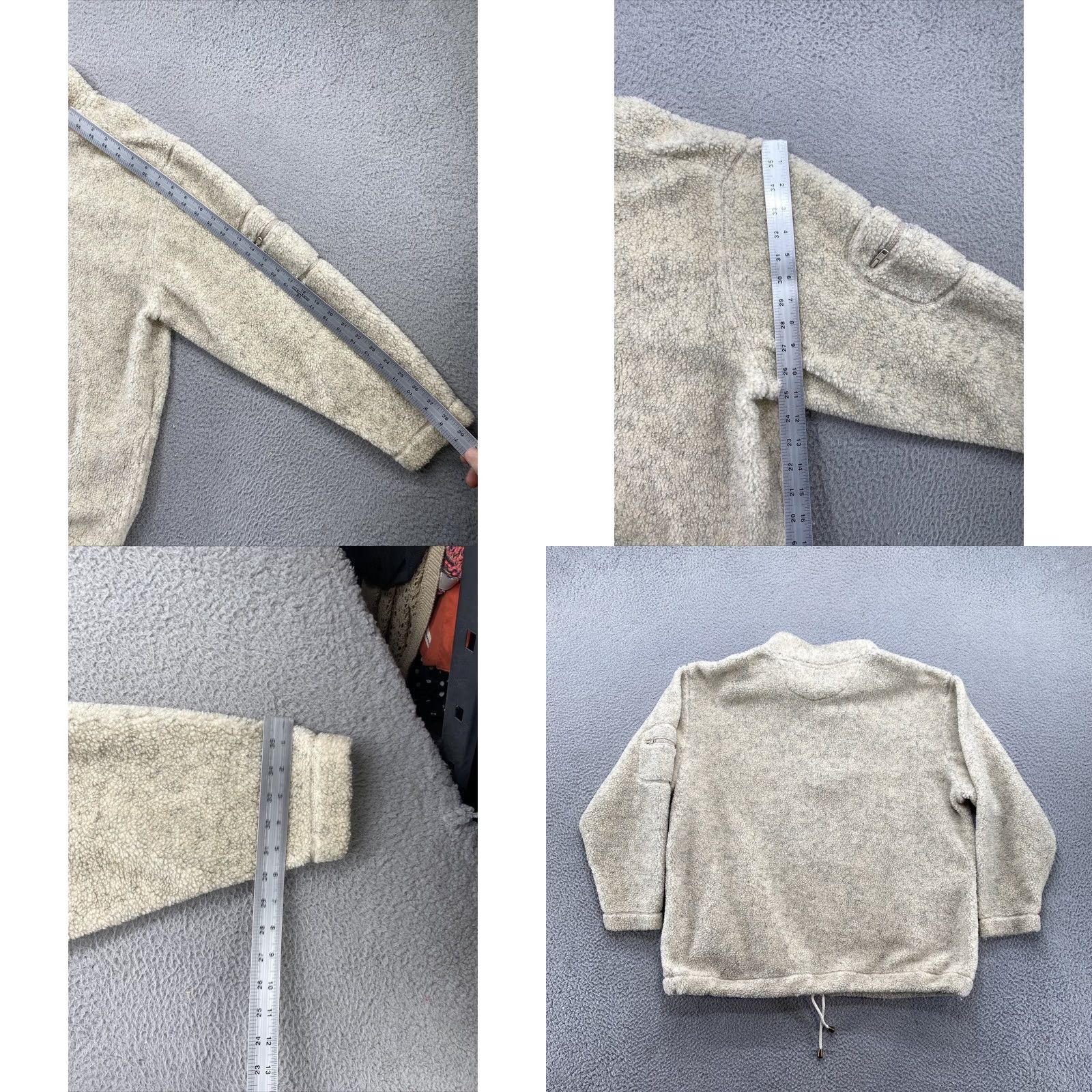Cherokee Cherokee Sherpa 1/4 Zip Long Sleeve Jacket Pockets Polyester & Acrylic Size L Ivory Mens Vintage Size US L / EU 52-54 / 3 - 8 Thumbnail