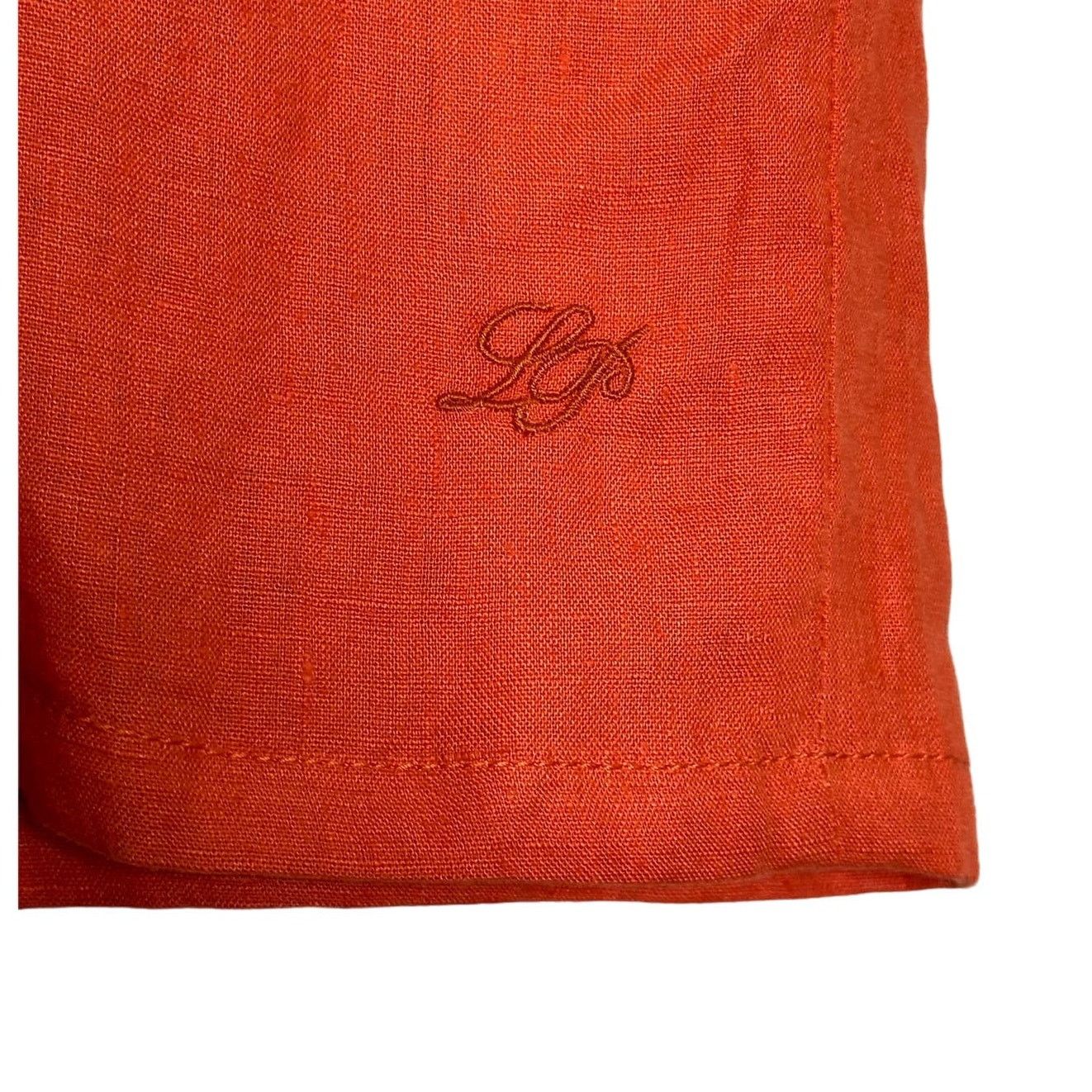 Loro Piana Loro Piana Orange linen pull on shorts size Large Size 36" / US 14 / IT 50 - 4 Thumbnail