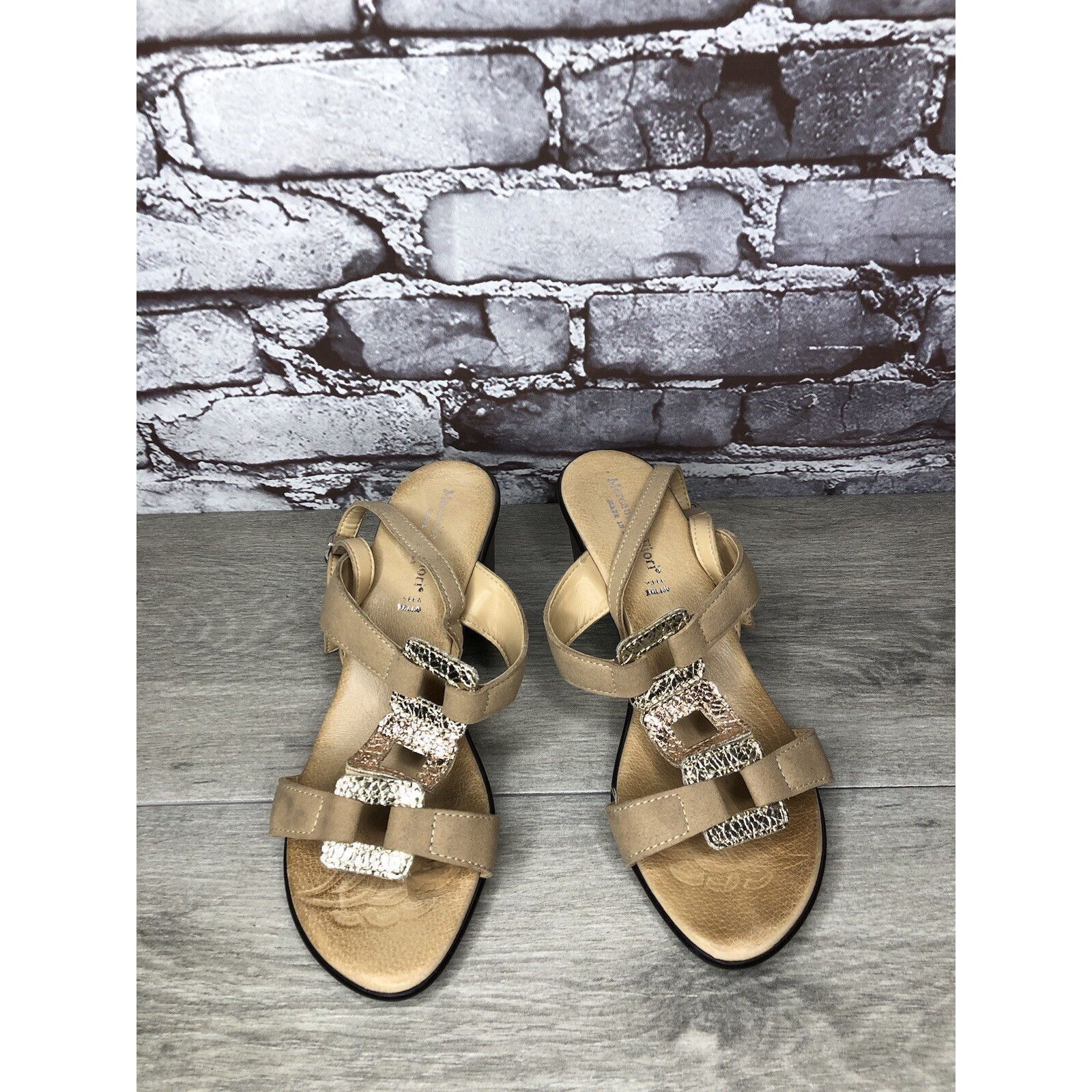 Other Mercante Di Fiori Tan Leather Ankle Strap Heel Sandals Women Size US 7.5 / IT 37.5 - 13 Thumbnail