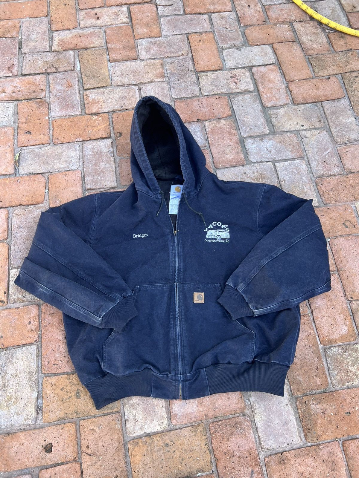 image of Carhartt Navy Jacket Embroidered, Men's (Size 2XL)