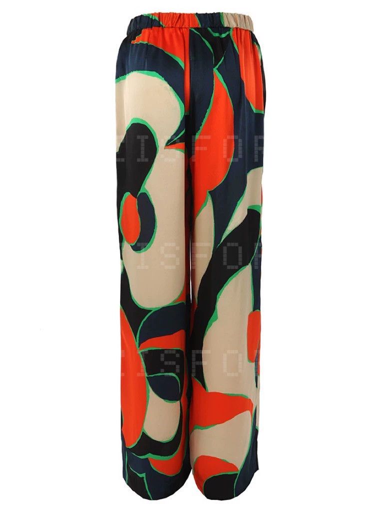 Dries Van Noten Dries Van Noten size:38 Silk pattern printed wide-leg pant Size 37" - 5 Thumbnail