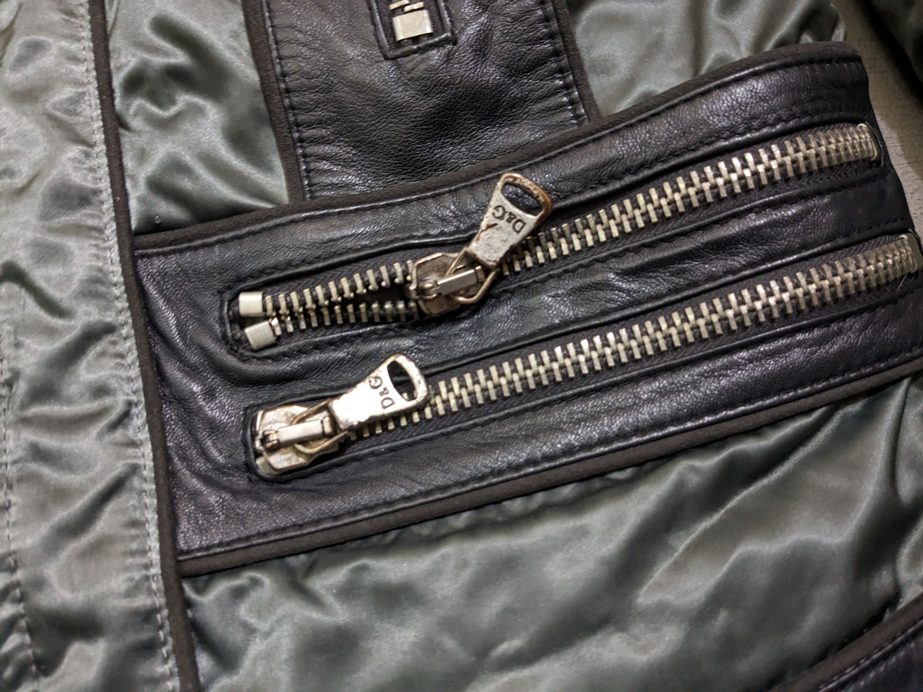 Dolce & Gabbana Dolce & Gabbana Nylon Leather Jacket Hoody Green 52 Zip Up Size US L / EU 52-54 / 3 - 5 Thumbnail