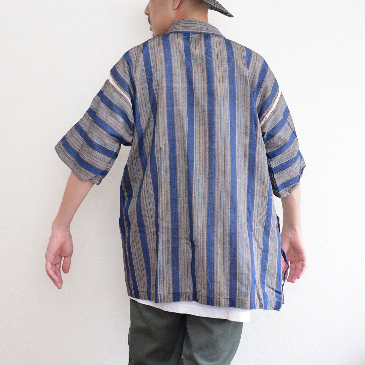 Other Jinbei Kimono Jacket Stripe Lightweight Cotton Summerwear Size US M / EU 48-50 / 2 - 12 Thumbnail
