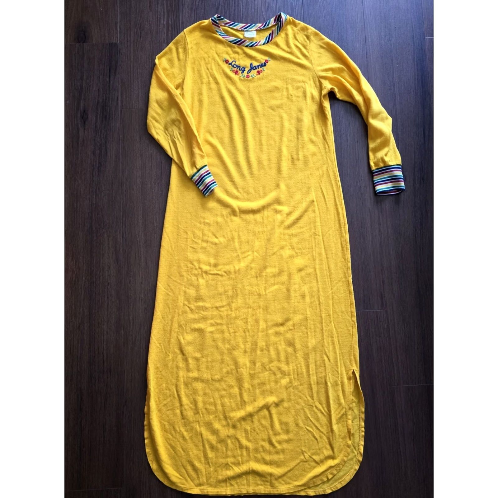 Vintage VINTAGE Yellow Long Nightgown Womens M Nighty 70s 80s J. C. Penney Cotton Blend Eveningwear Size ONE SIZE - 6 Thumbnail