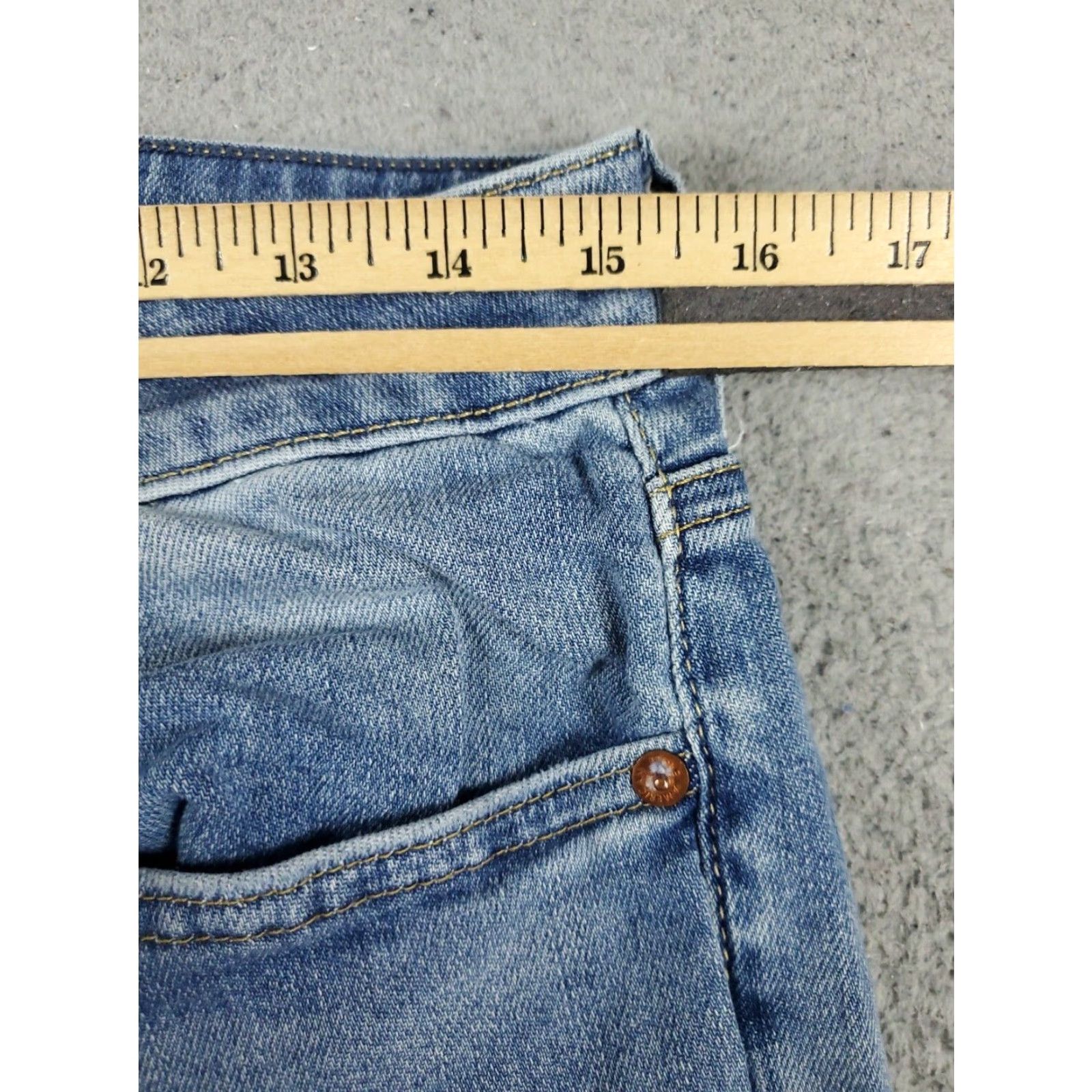 American Eagle Outfitters American Eagle Mens Slim Straight Leg Blue Distressed Denim Jeans Pants 31x32 Size US 31 - 4 Thumbnail
