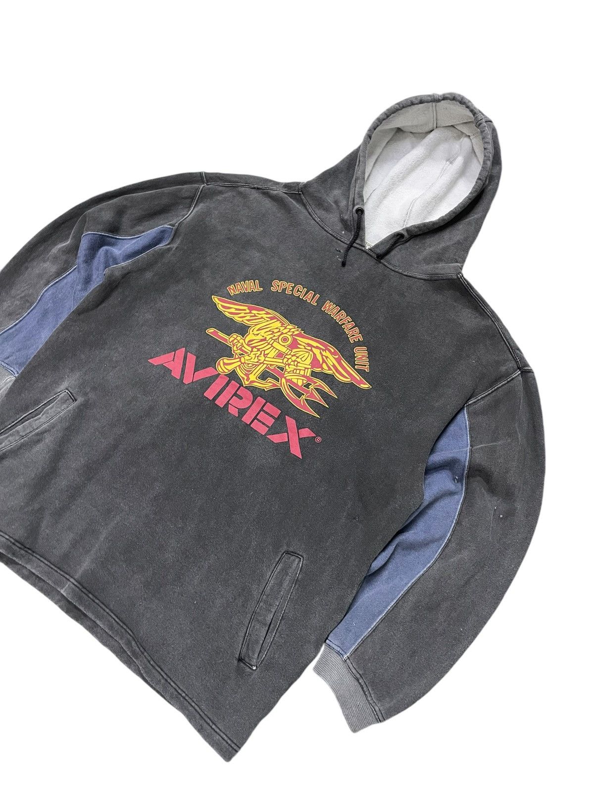 Avirex Vintage Avirex Warfare Sun Faded Layered Hoodie Size US XL / EU 56 / 4 - 3 Thumbnail