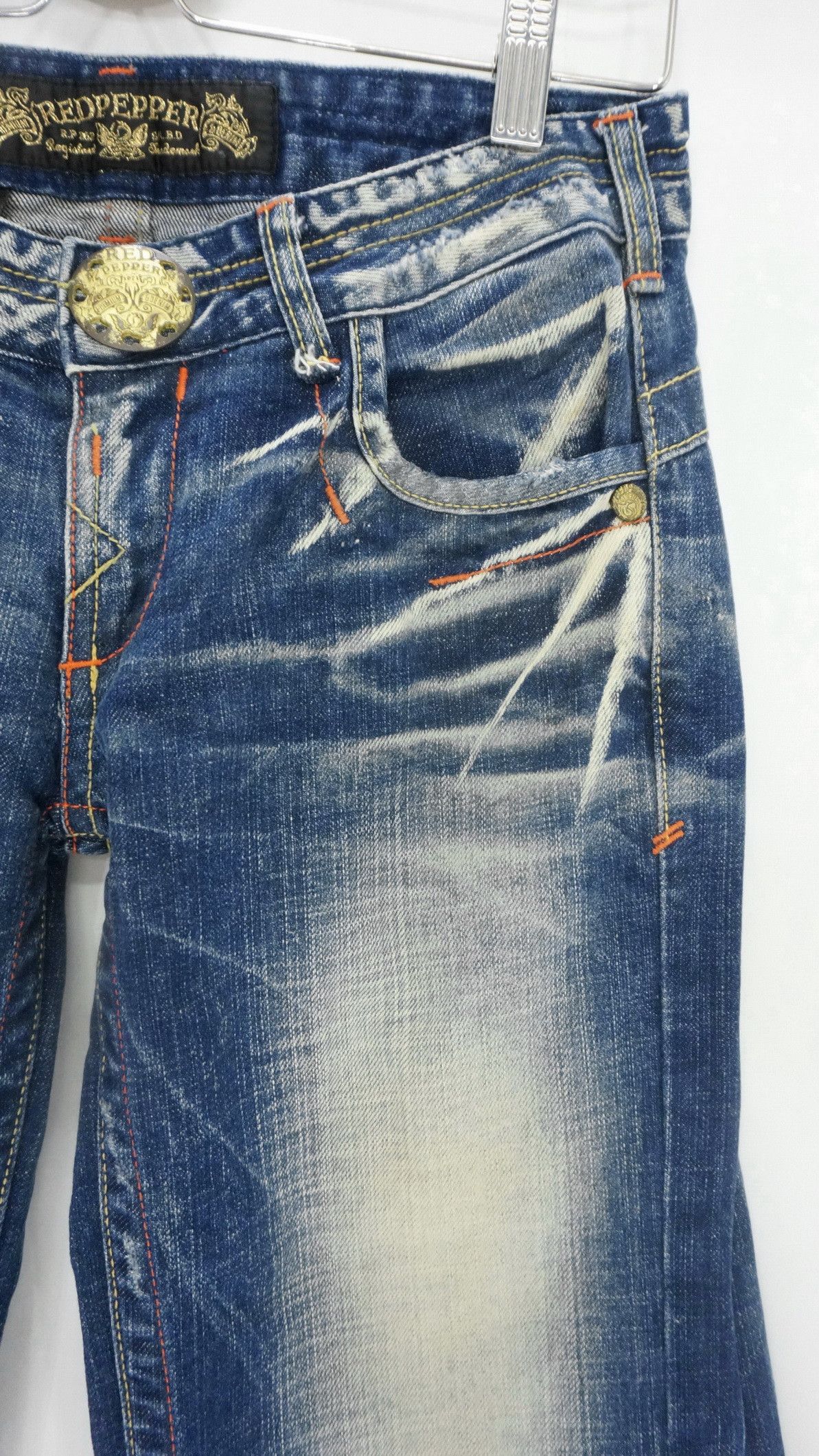 Japanese Brand 🔥 RED PEPPER Gold Label Lowrise Flared Jeans Size US 27 - 5 Thumbnail