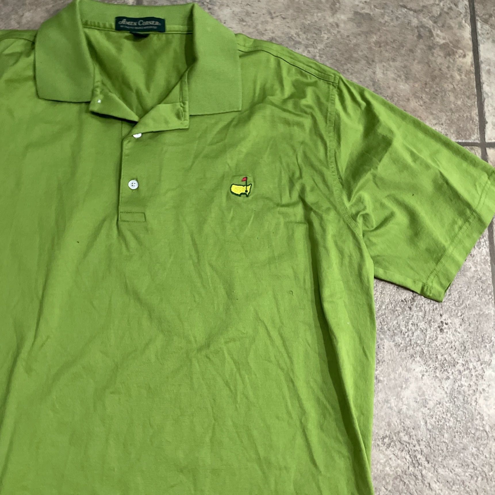 Vintage Polo Golf Amen Corner Masters Two-Ply Mercerized Men's XL Golf Polo Green Size US XL / EU 56 / 4 - 2 Thumbnail