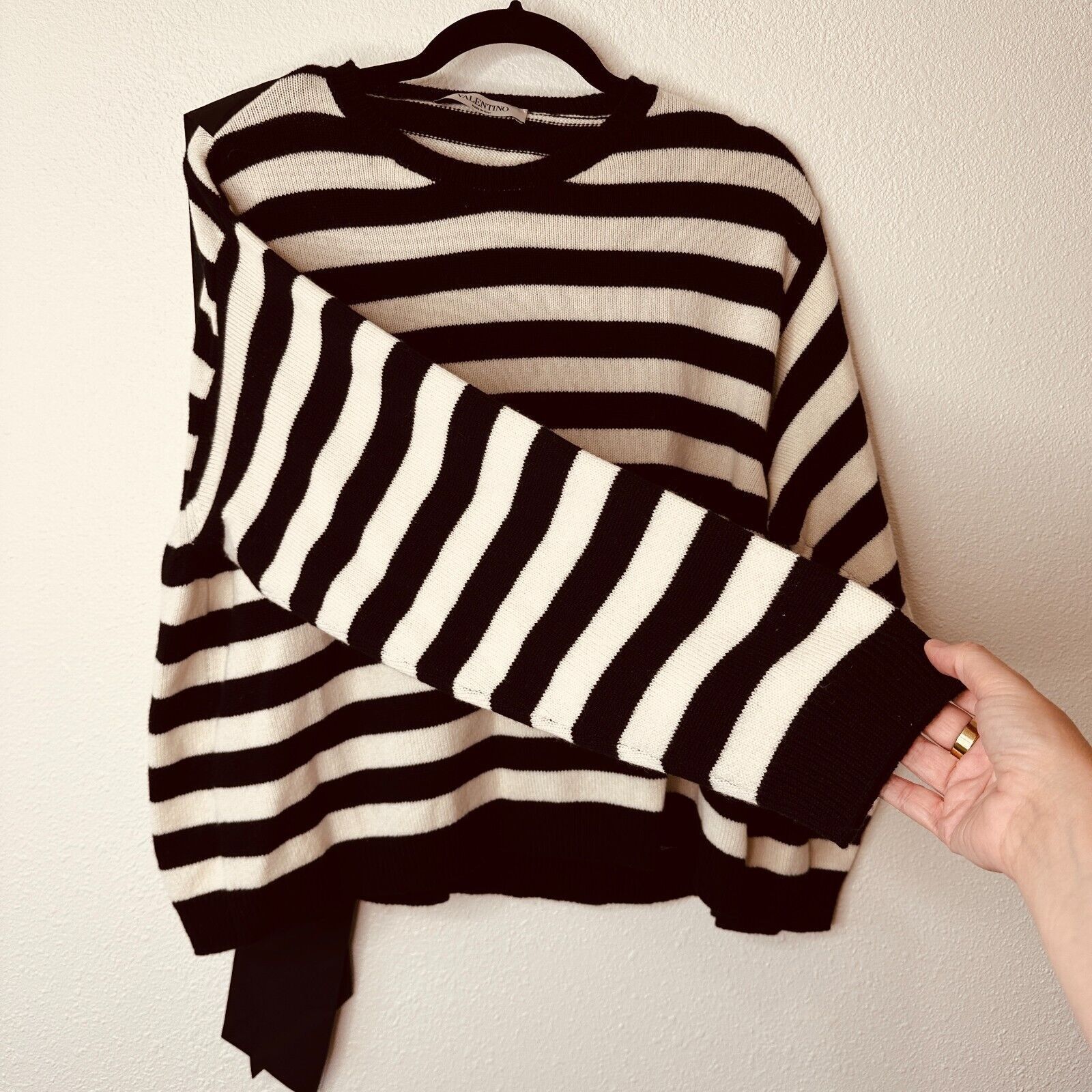 Valentino Valentino Horizontal Stripe Open Back Satin Shoulder Tie Top Size L / US 10 / IT 46 - 7 Thumbnail