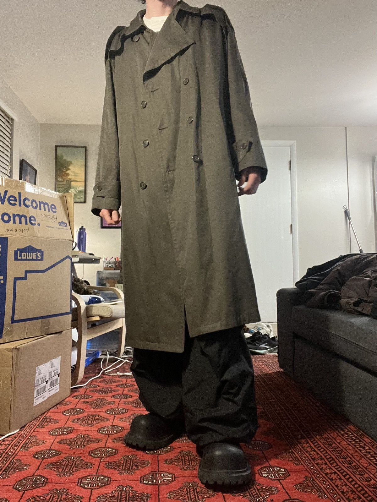 image of Christian Dior Monsieur x Dior Vintage Dior Trench Coat in Green, Men's (Size Medium)