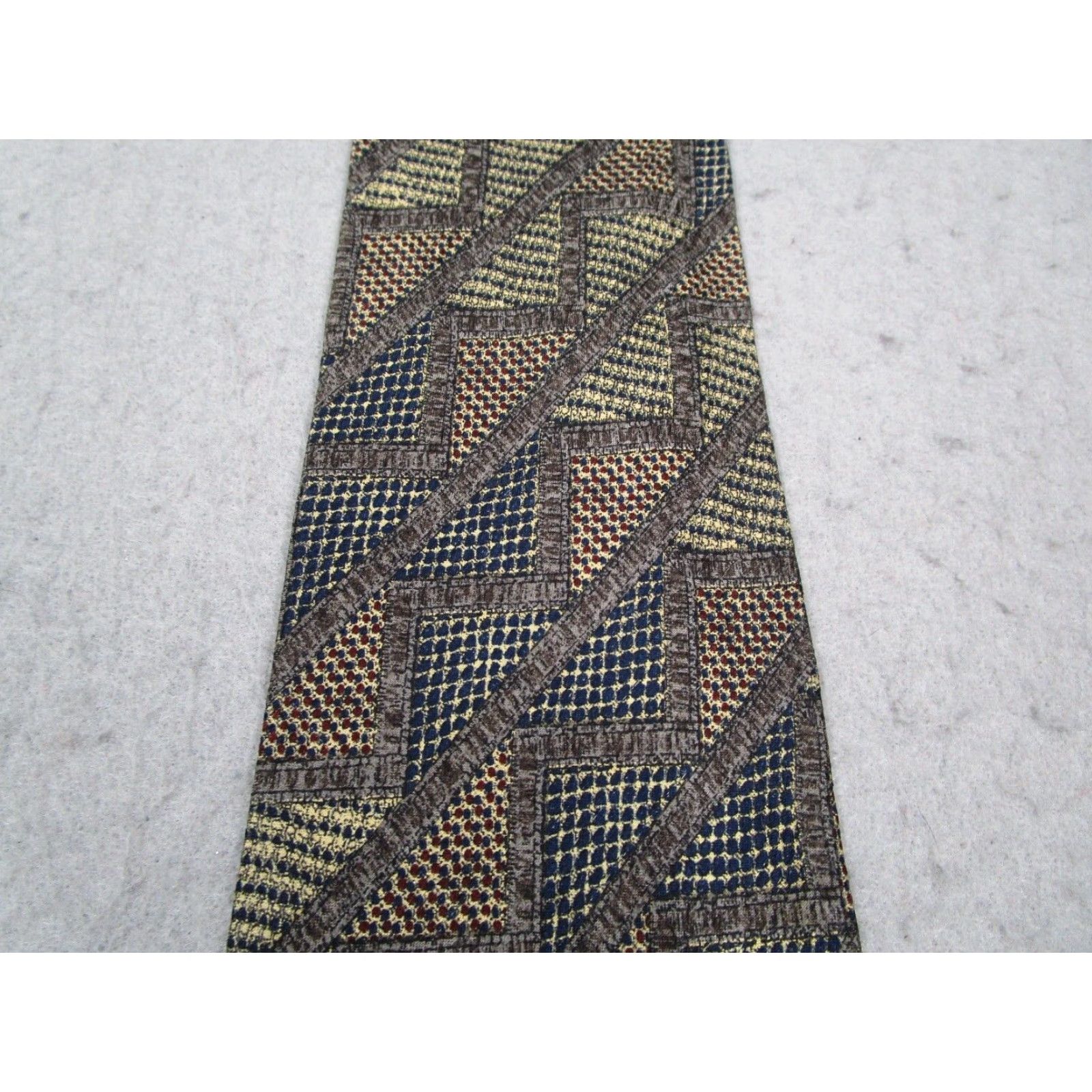 Ermenegildo Zegna ER MENEGILDO ZEGNA Tie Mens Brown Silk Neck Abstract Design Made in Italy Size ONE SIZE - 3 Thumbnail
