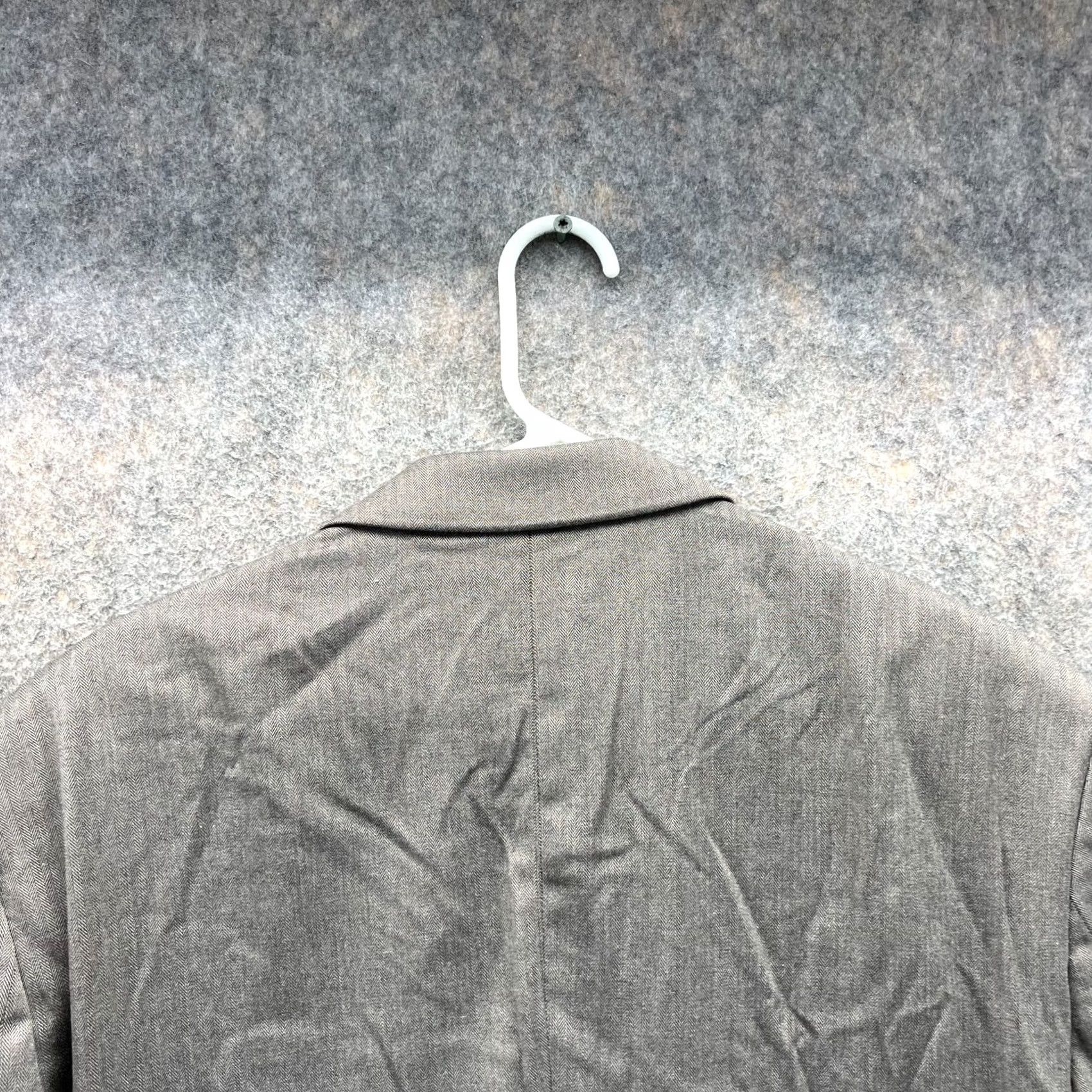 Banana Republic Banana Republic Blazer Men 46L Adult Gray Wool Herringbone Single-Breasted Casual Jacket Coat Long - Regular Fit Mens Size 46R - 3 Thumbnail