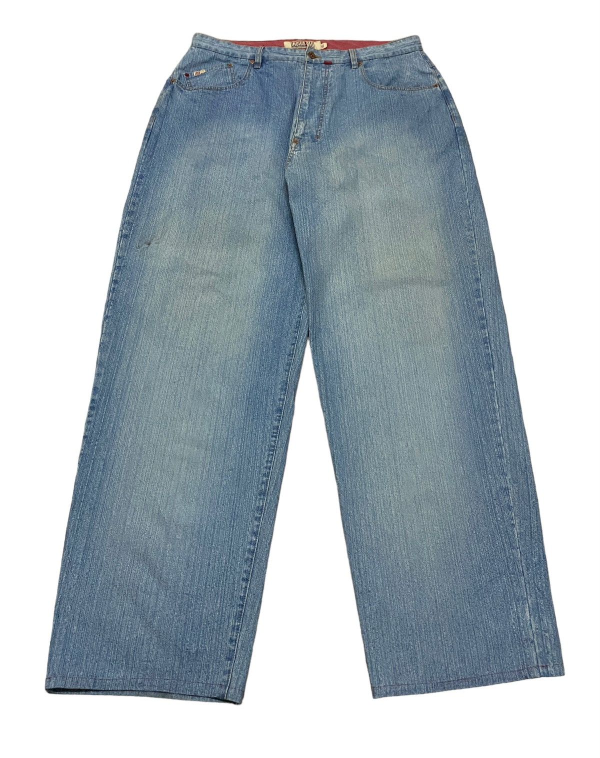 image of Avant Garde x Vintage Design Vintage Indigo Red Rapper Baggy Jeans 2000S in Denim, Men's (Size 38)