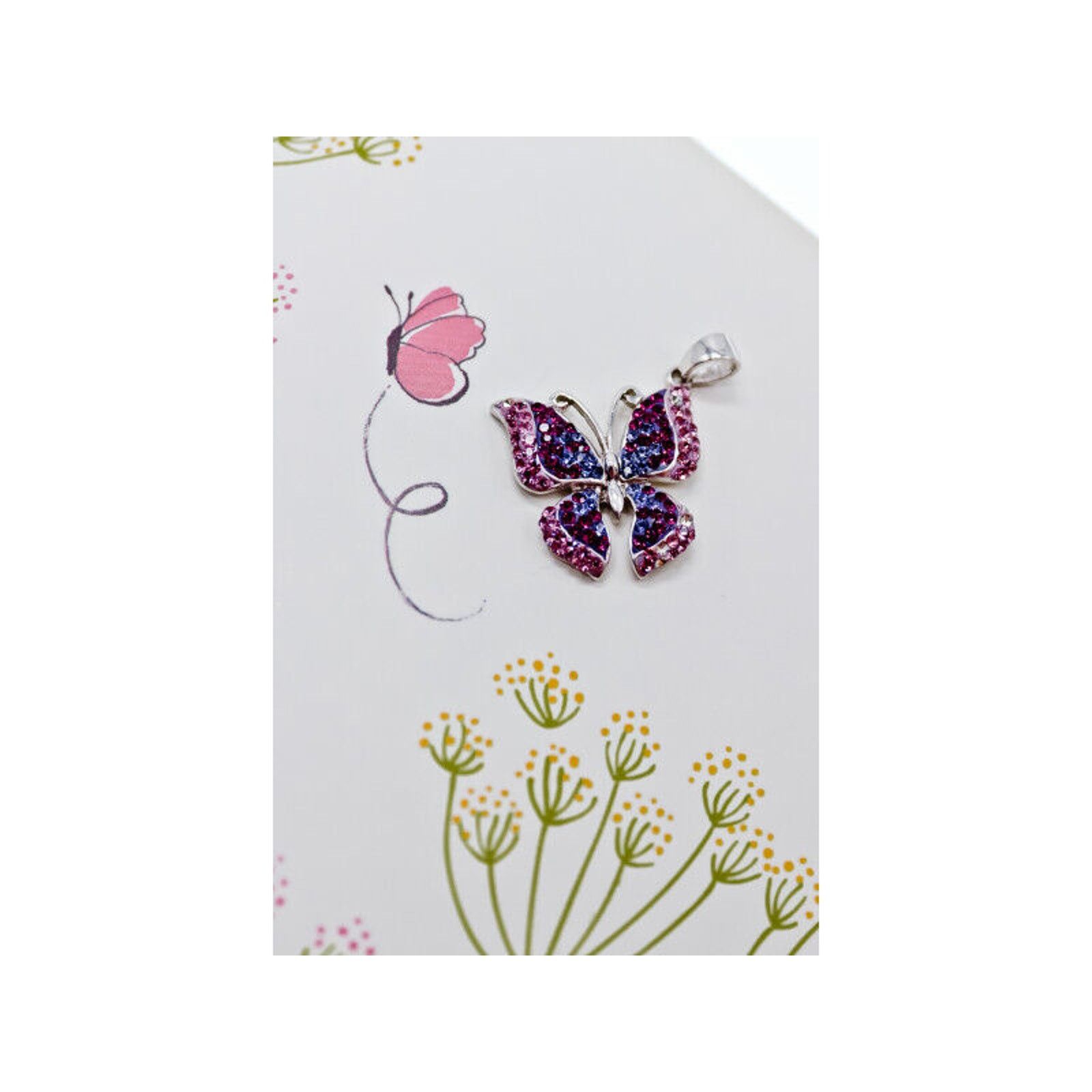 Other 925 STERLING SILVER MULTICOLOR CZ "BUTTERFLY" PENDANT Size ONE SIZE - 4 Thumbnail