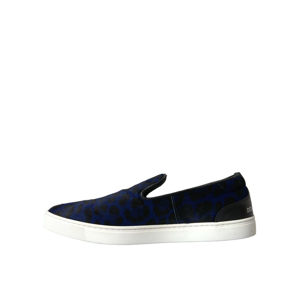 Dolce & Gabbana Dolce & Gabbana Blue Calfskin Hair Leopard Sneakers Shoes Size US 7 / EU 40 - 5 Thumbnail