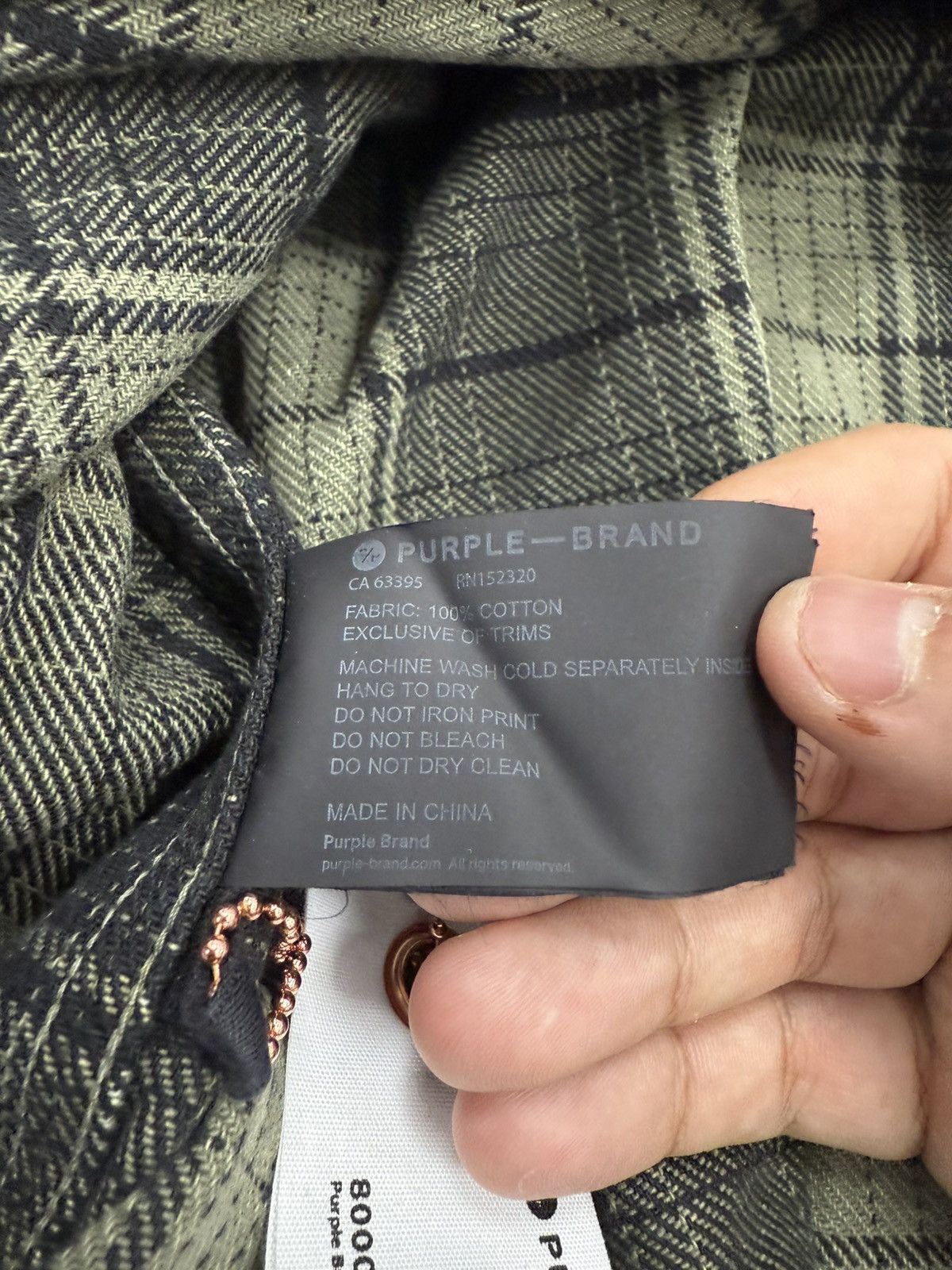 Purple Brand Purple Brand Green Flannel Size US M / EU 48-50 / 2 - 3 Thumbnail