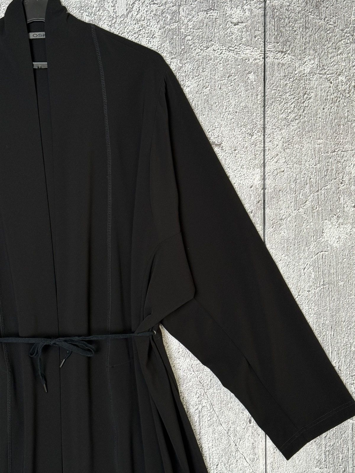 OSKA OSKA Black Lagenlook Duster Robe Open Front Cardigan Coat Size L / US 10 / IT 46 - 2 Thumbnail
