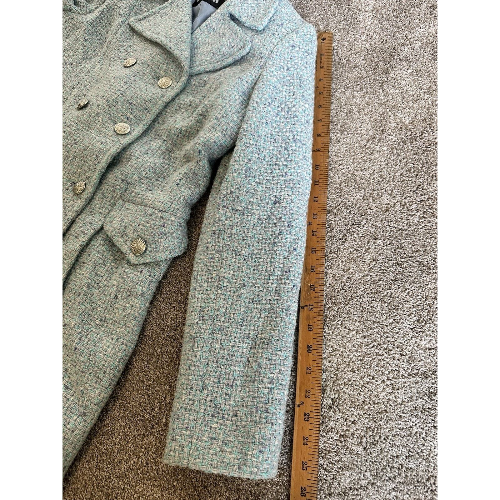 Other Marvin Richards Overcoat Women M Blue Double Breasted Wool Size M / US 6-8 / IT 42-44 - 5 Thumbnail