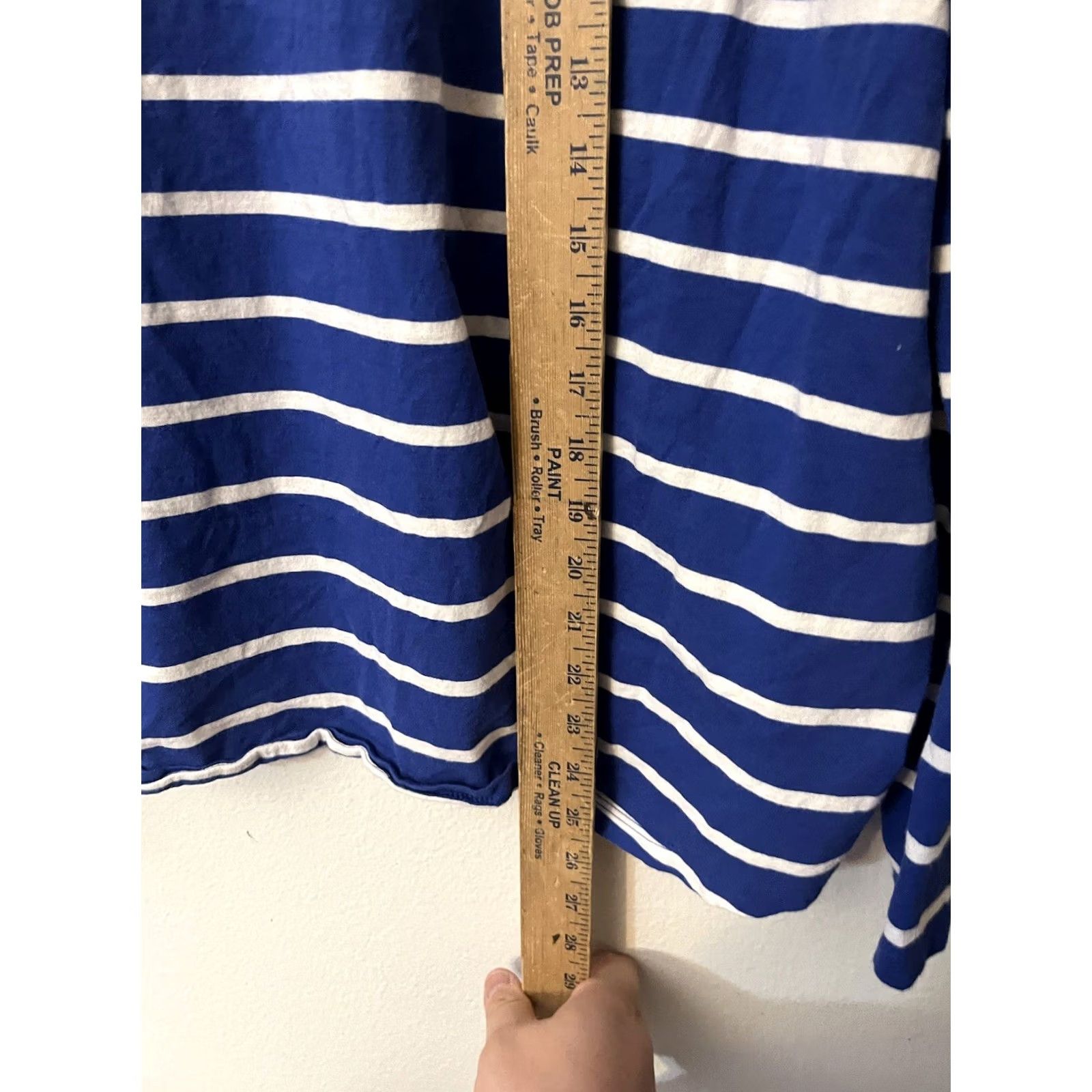 Old Navy Old Navy Womens Blue White Striped Cotton V-Neck Long Sleeve XXL Shirt Size XXL / US 16-18 / IT 52-54 - 4 Thumbnail
