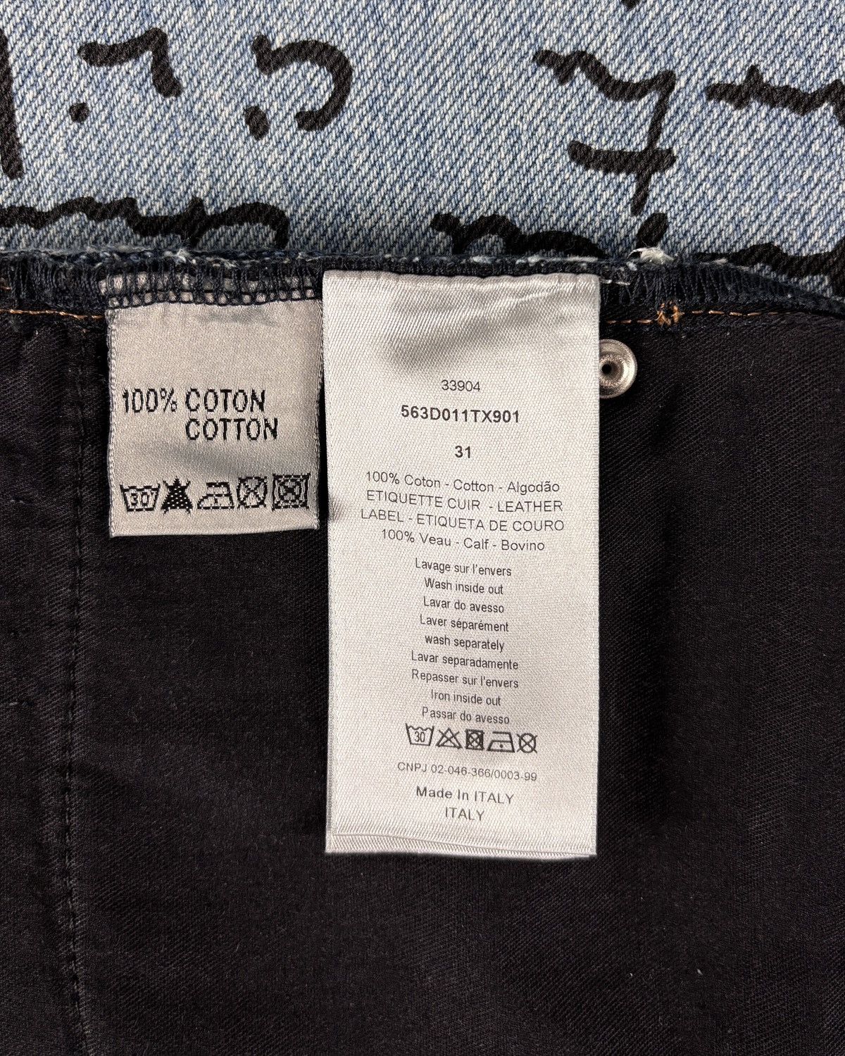 Dior SS15 Dior Handwritten Script Denim Size US 31 - 4 Thumbnail