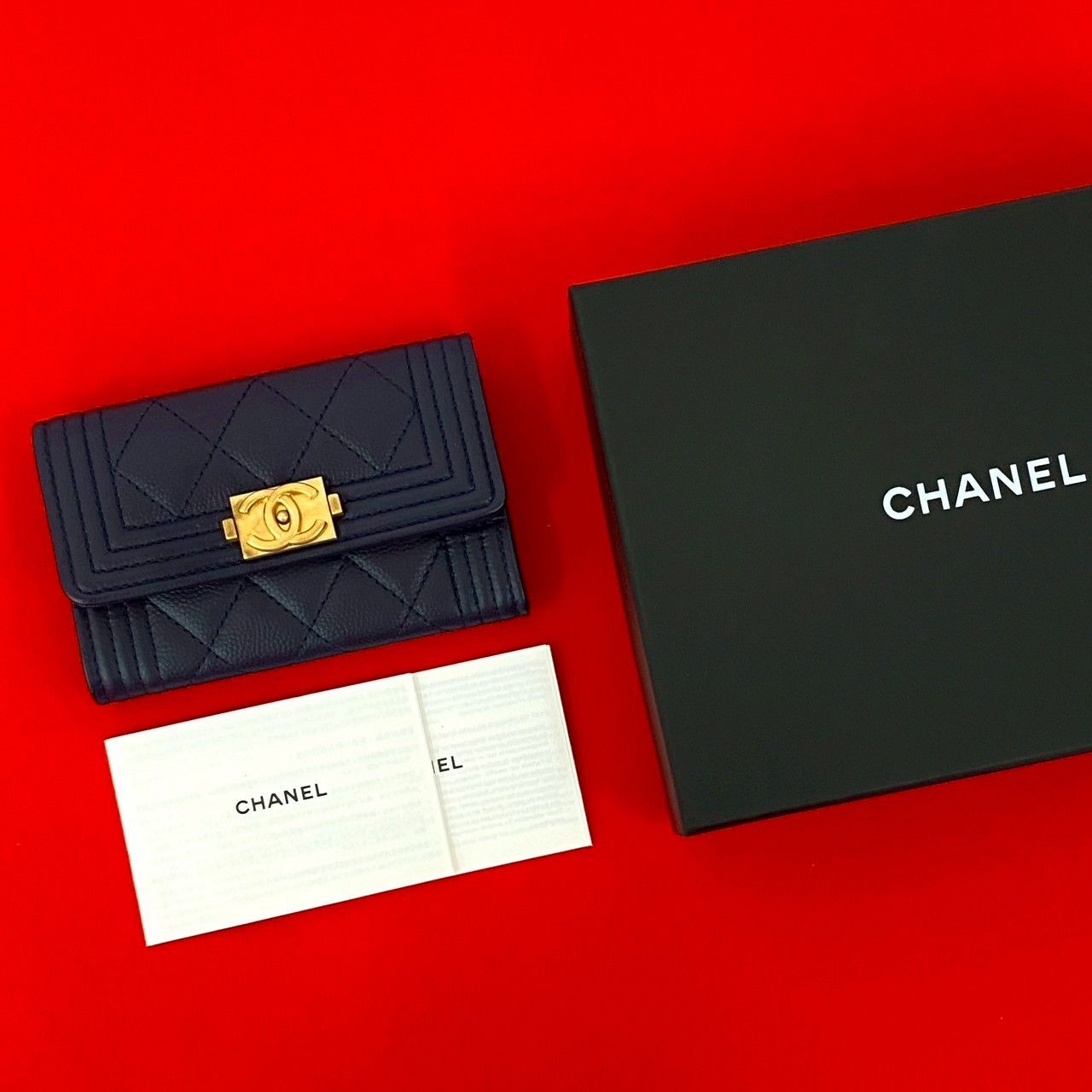 Chanel Chanel CHANEL Boy Chanel Caviar Card Case Leather Card Case DUTY FREE for USA Size ONE SIZE - 1 Thumbnail