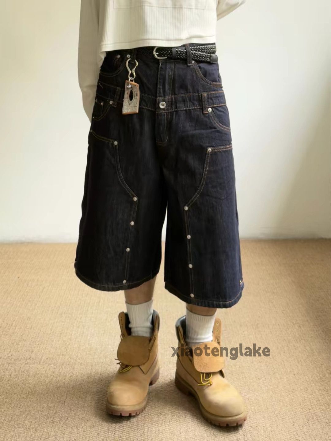 Jean xz double waist Balenciaga rickowens style carpenter shorts Size US 33 - 1 Thumbnail