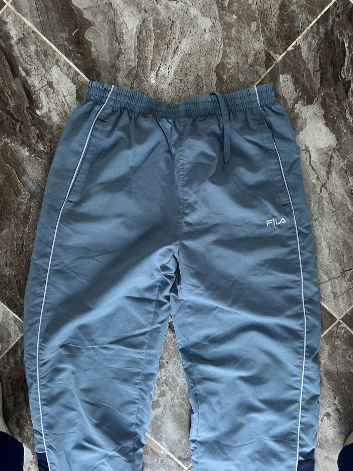 Fila FILA Track Pants Blue Mesh Lined Zip Ankles Athletic Sports Size US 32 / EU 48 - 3 Thumbnail