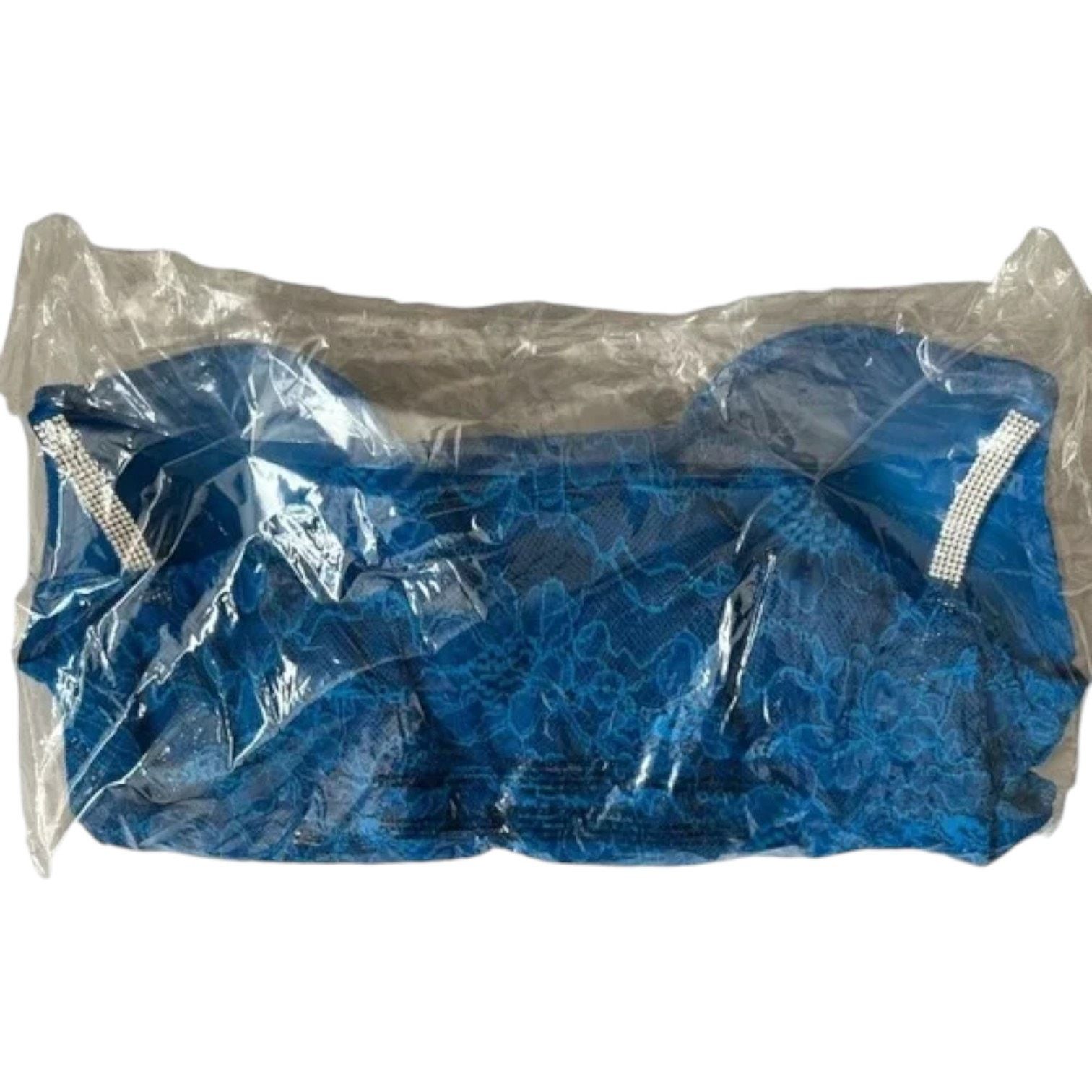 Victoria's Secret VICTORIA’S SECRET Blue Lace Shine Strap Teddy Bodysuit, S Size S / US 4 / IT 40 - 7 Thumbnail