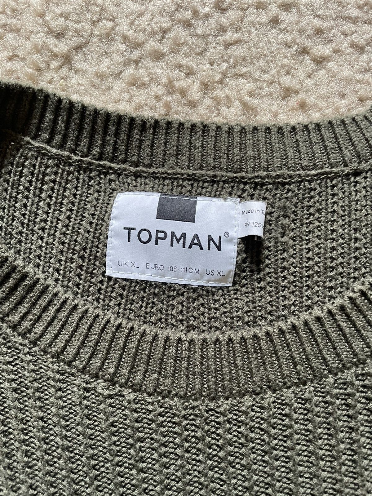 Topman × Vintage Olive green Knitted Sweater Size US XL / EU 56 / 4 - 2 Thumbnail