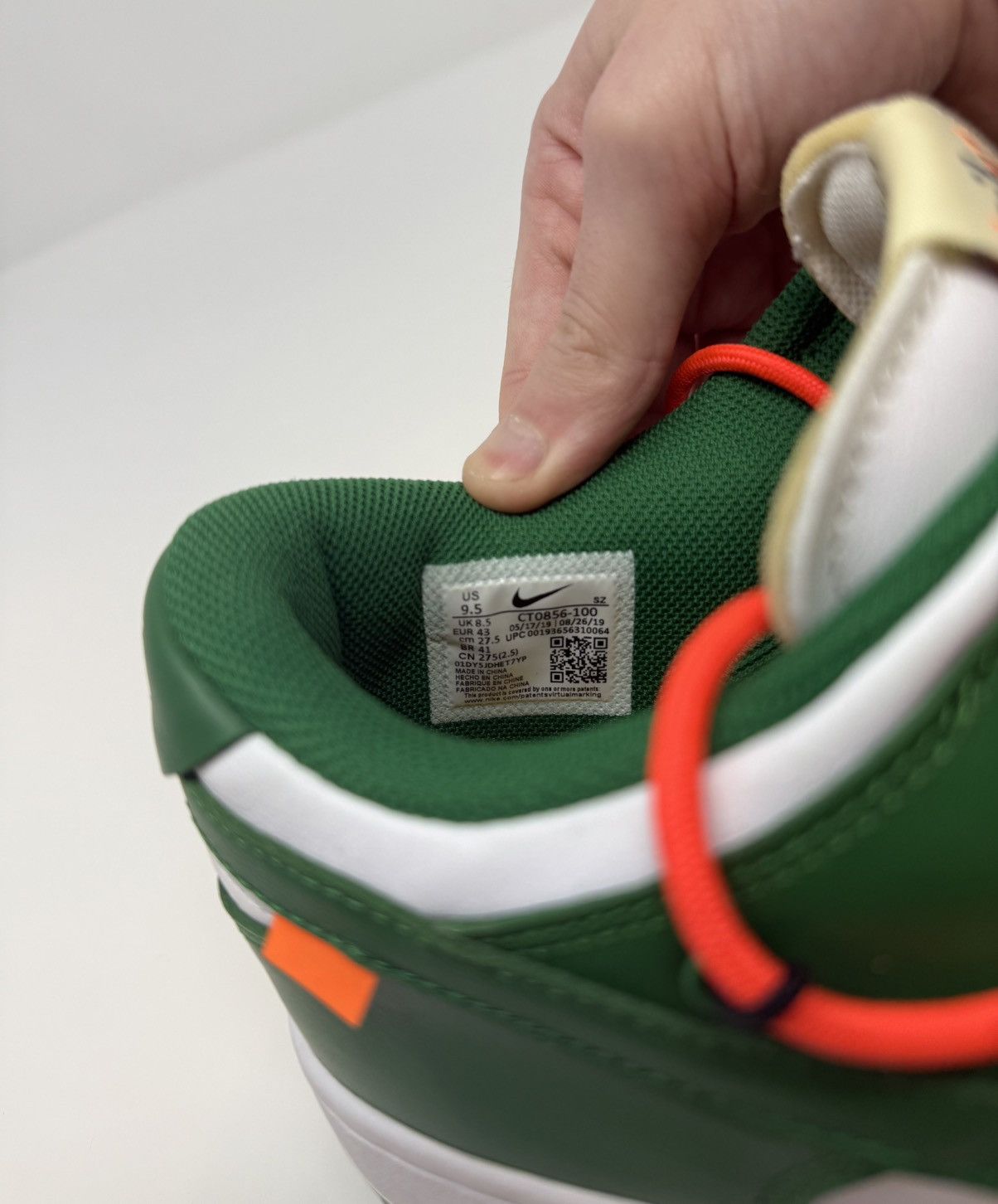 Nike × Off-White Nike Off-White Dunk Low Pine Green Size US 9.5 / EU 42-43 - 10 Thumbnail