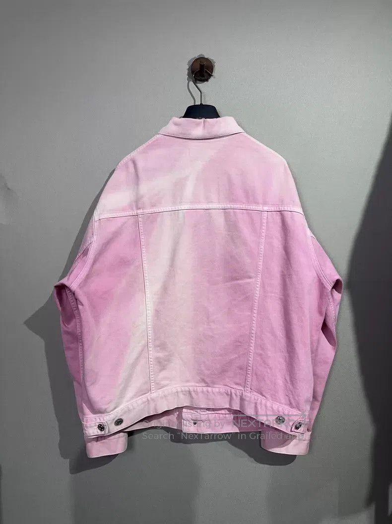 Balenciaga Balenciaga Pink Embroidered Lettering Denim Jacket Size XS / US 0-2 / IT 36-38 - 2 Thumbnail