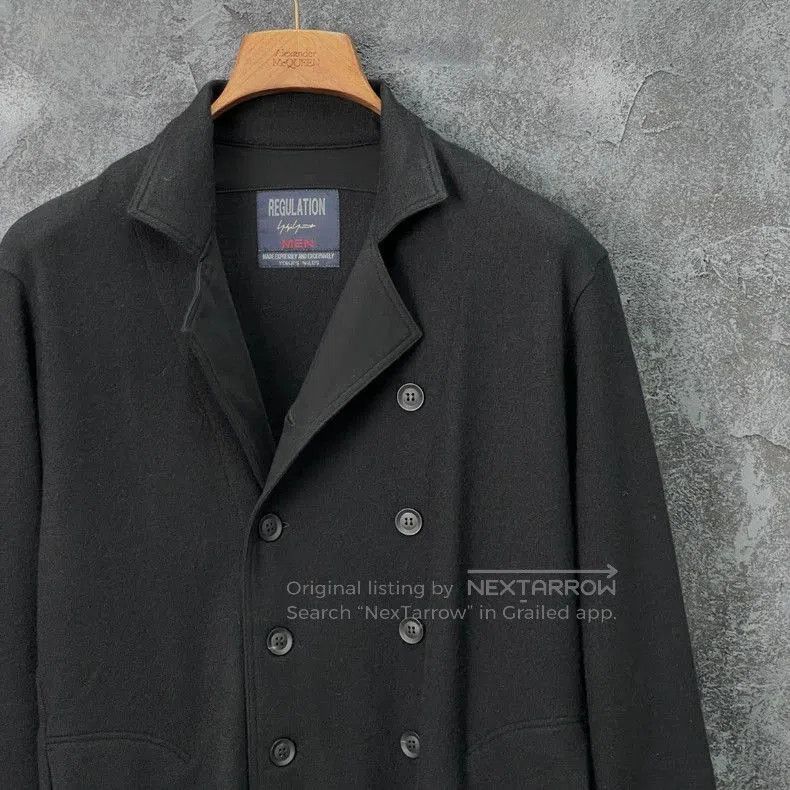 Yohji Yamamoto Yohji Yamamoto Black Button Coat. Size US L / EU 52-54 / 3 - 3 Thumbnail