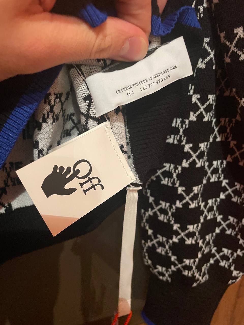 Off-White Off-White Monogram Allover Knitted Jumper Black Size US M / EU 48-50 / 2 - 6 Thumbnail