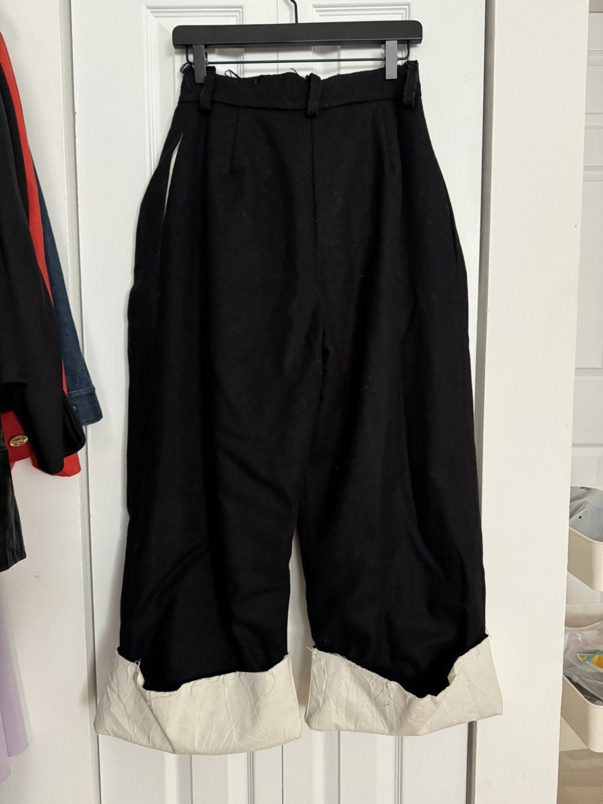 Designer Another Archive FRAYED BLACK WOOL PANTS SIZE SMALL Size 27" / US 4 / IT 40 - 2 Thumbnail