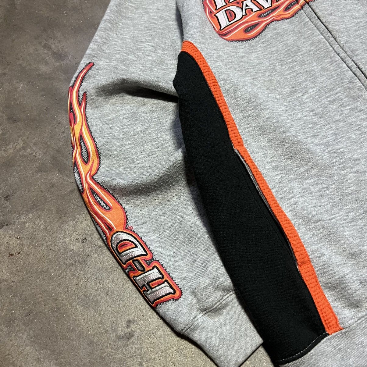 Harley Davidson Vintage Harley Davidson Flame Sleeve Zip Up Hoodie Y2K Biker Size US S / EU 44-46 / 1 - 6 Thumbnail