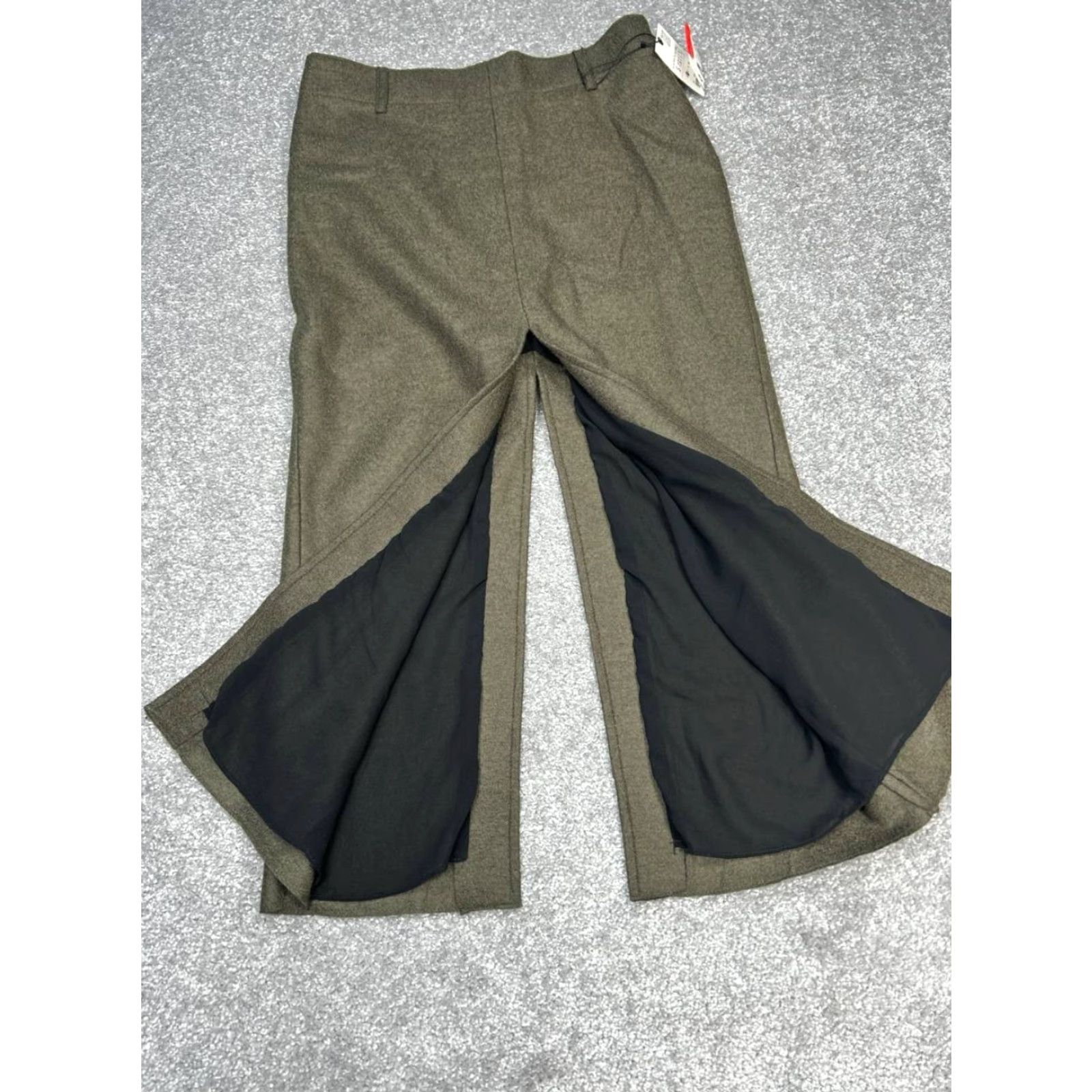 Zara Zara Womens Pants Green High Rise Straight Leg Slits Side Zip Regular size S Size 28" / US 6 / IT 42 - 3 Thumbnail