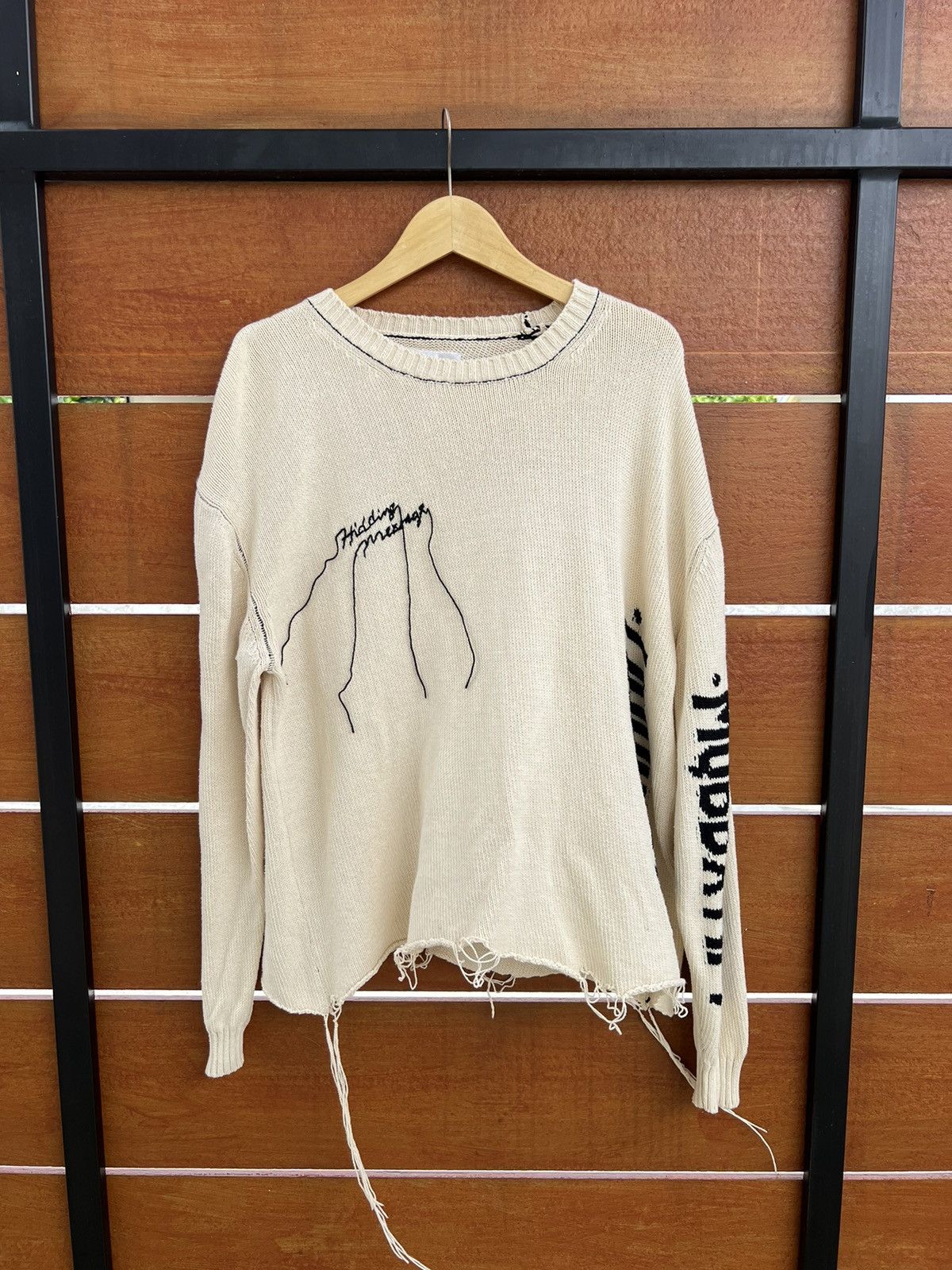 トップス doublet hidden message knit Doublet Black Hidden Message Sweater Doublet