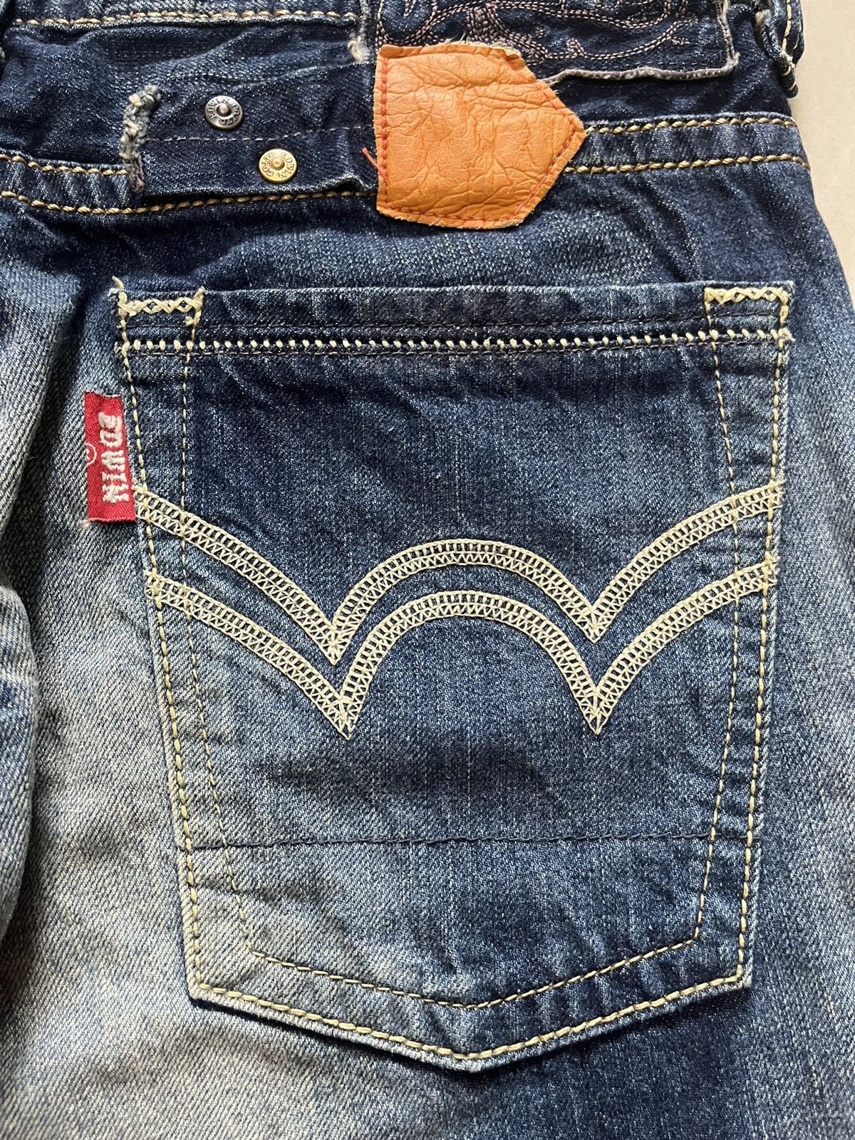 Edwin Flare Jeans Edwin blue trip distressed faded low rise F1 Size US 31 - 15 Thumbnail