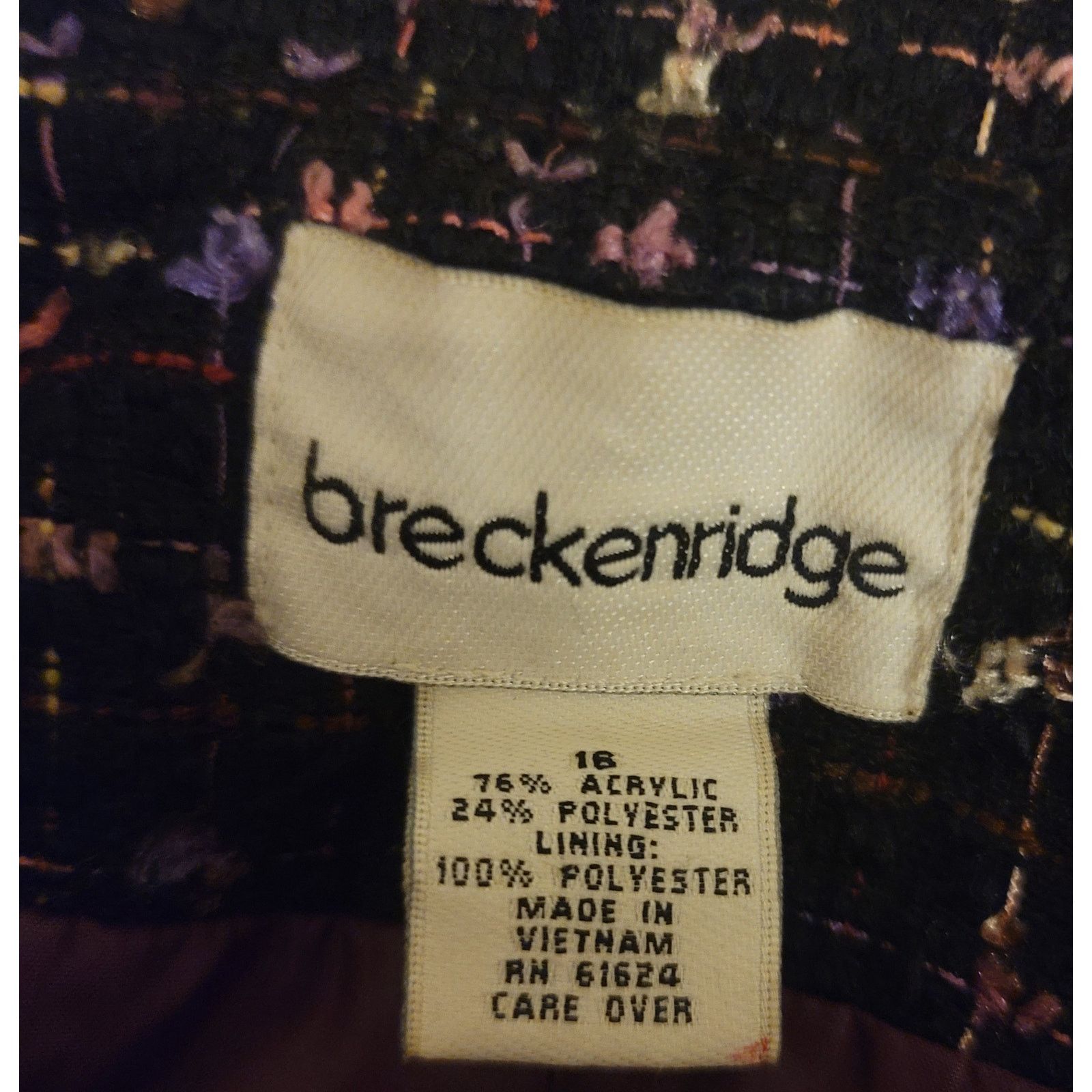 Other Vintage Breckenridge Black Purple Pink Women's Blazer 16 Size XXL / US 16-18 / IT 52-54 - 4 Thumbnail