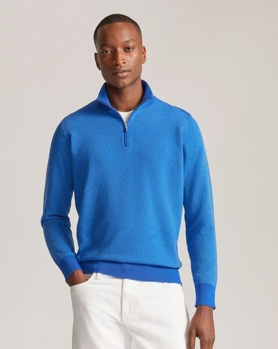 Loro Piana o1srvl11e0824 Mezzocollo Roadster Sweater in Blue Size US S / EU 44-46 / 1 - 3 Thumbnail