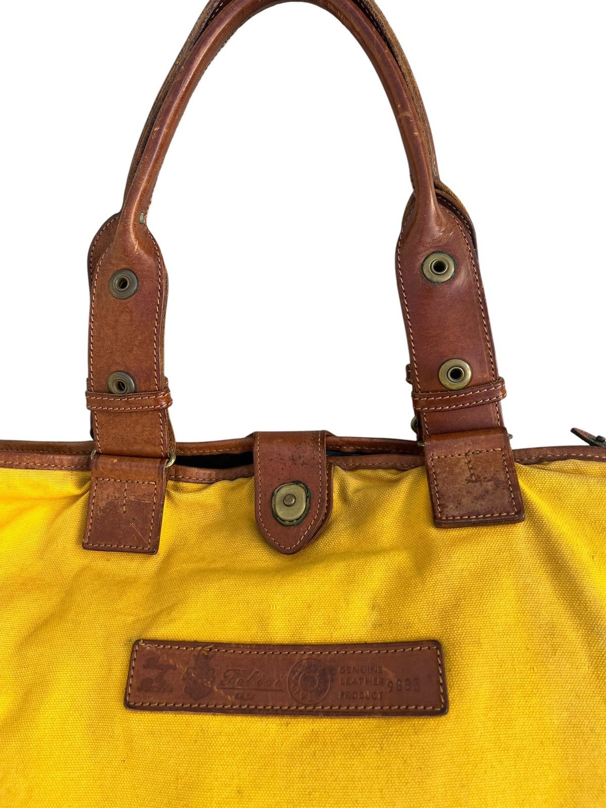 Felisi Distressed Stains Patina Leather Tote Bag Felisi Size ONE SIZE - 10 Thumbnail