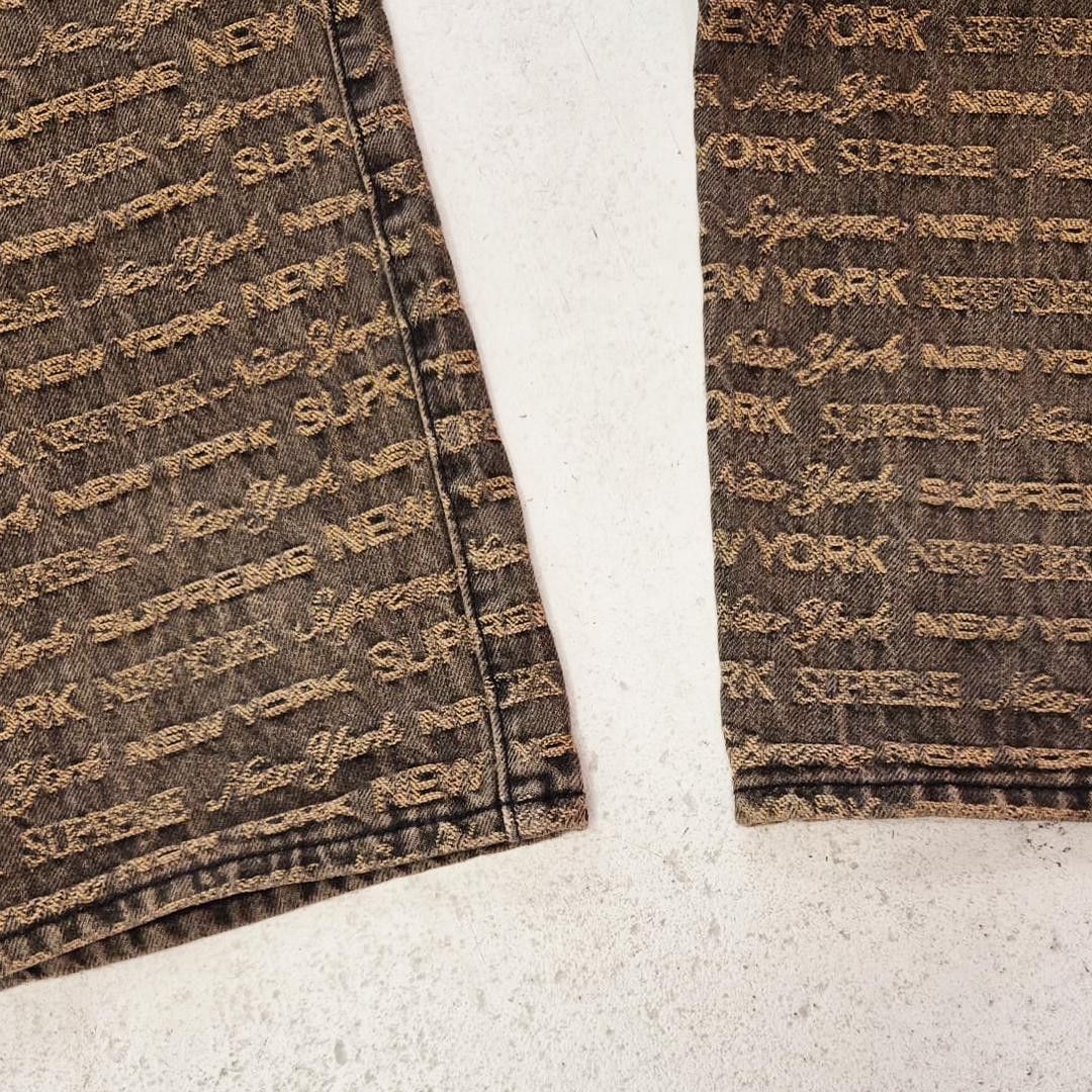 Supreme Supreme Multi Type Jacquard Brown Denim Pants (36) Size US 36 / EU 52 - 6 Thumbnail