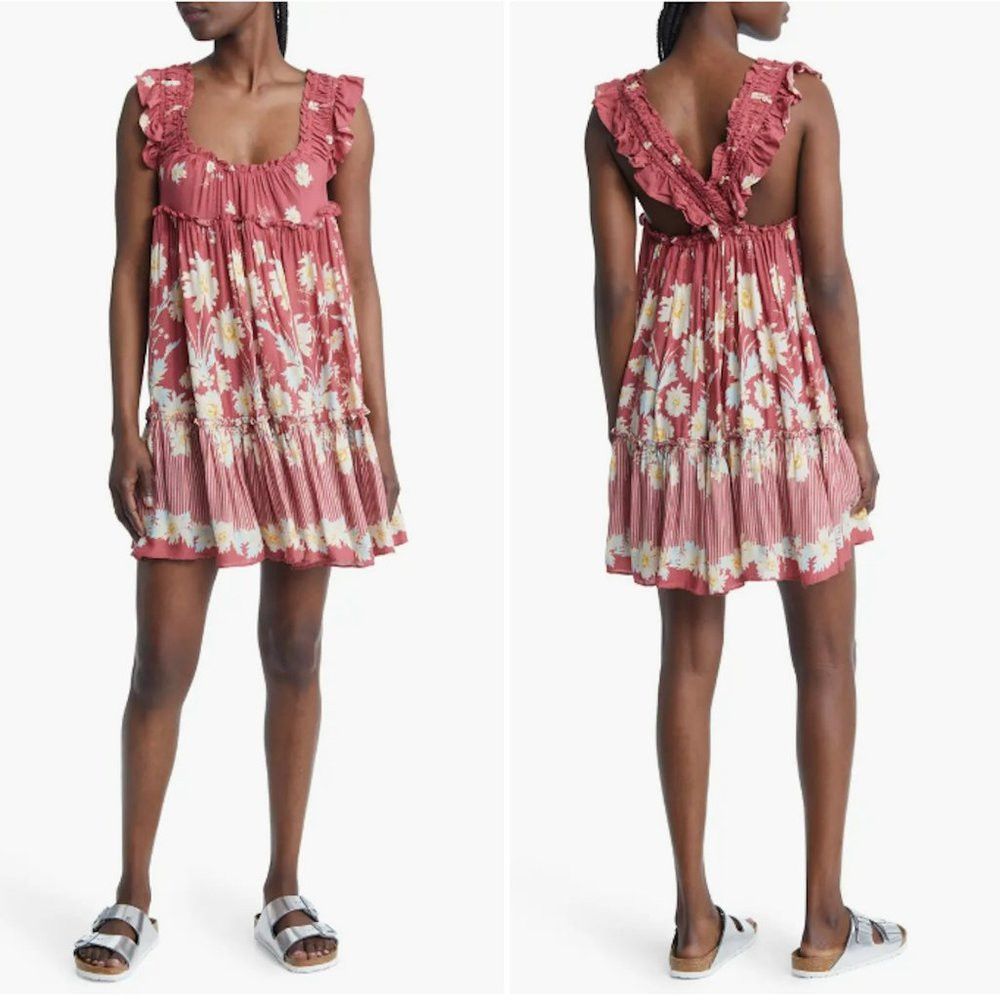 Free People NWT New $88 Free People Bali Wild Daisy Renaissance Red Com Size L / US 10 / IT 46 - 2 Thumbnail