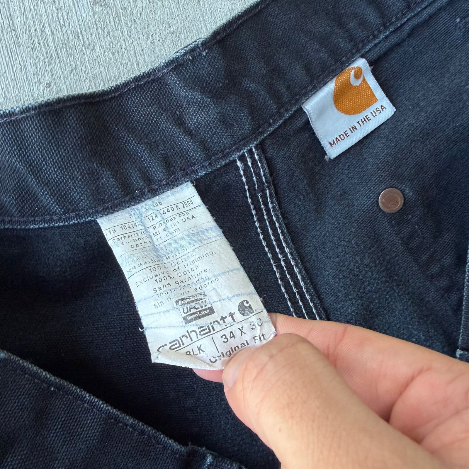 Carhartt × Vintage Vintage Y2K Carhartt black double knee work carpenter pants Size US 32 / EU 48 - 5 Thumbnail